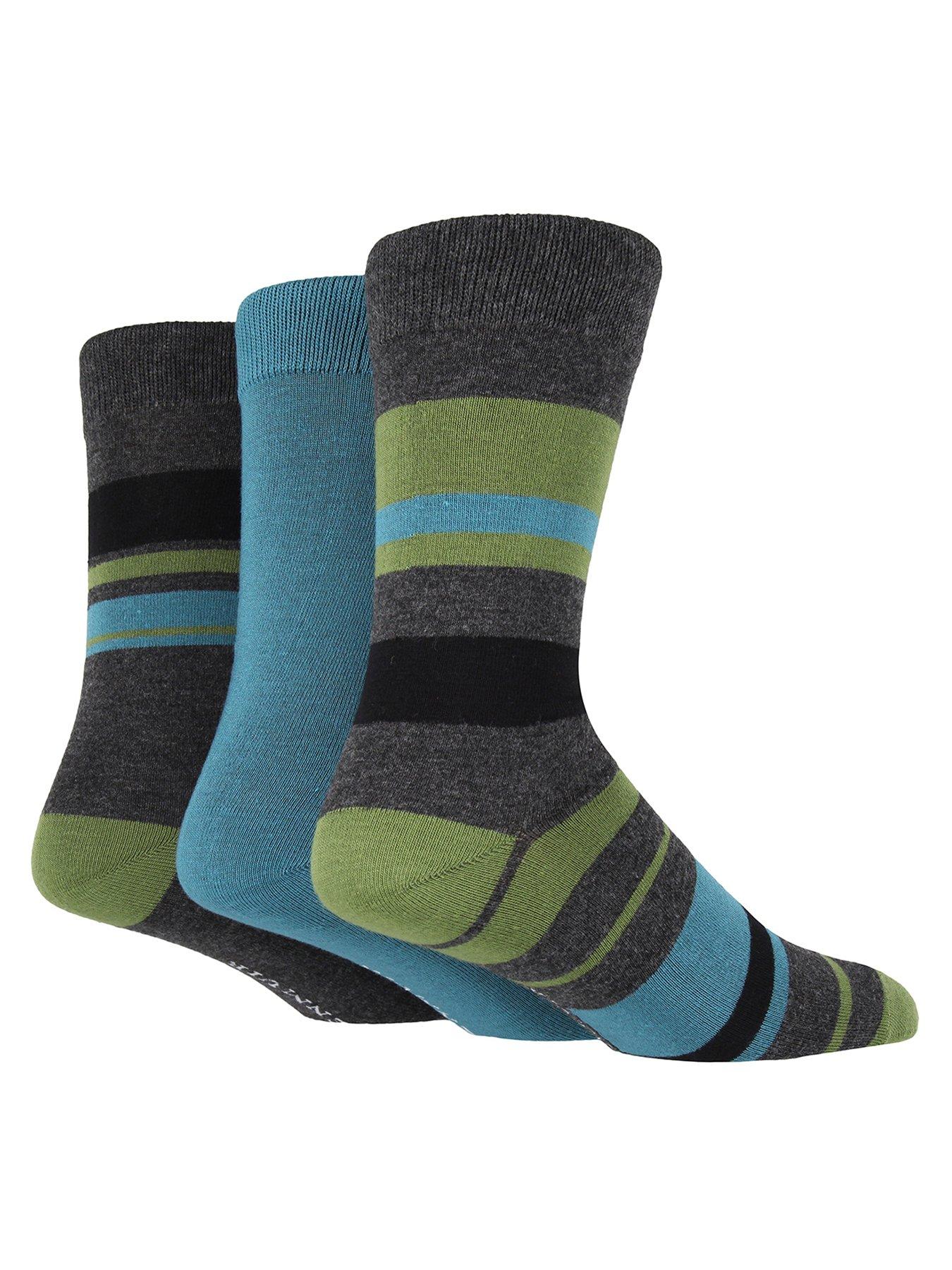 undefined Glen Muir 3Pk Fashion Jacquard Block Stripe Crew Socks - Multi