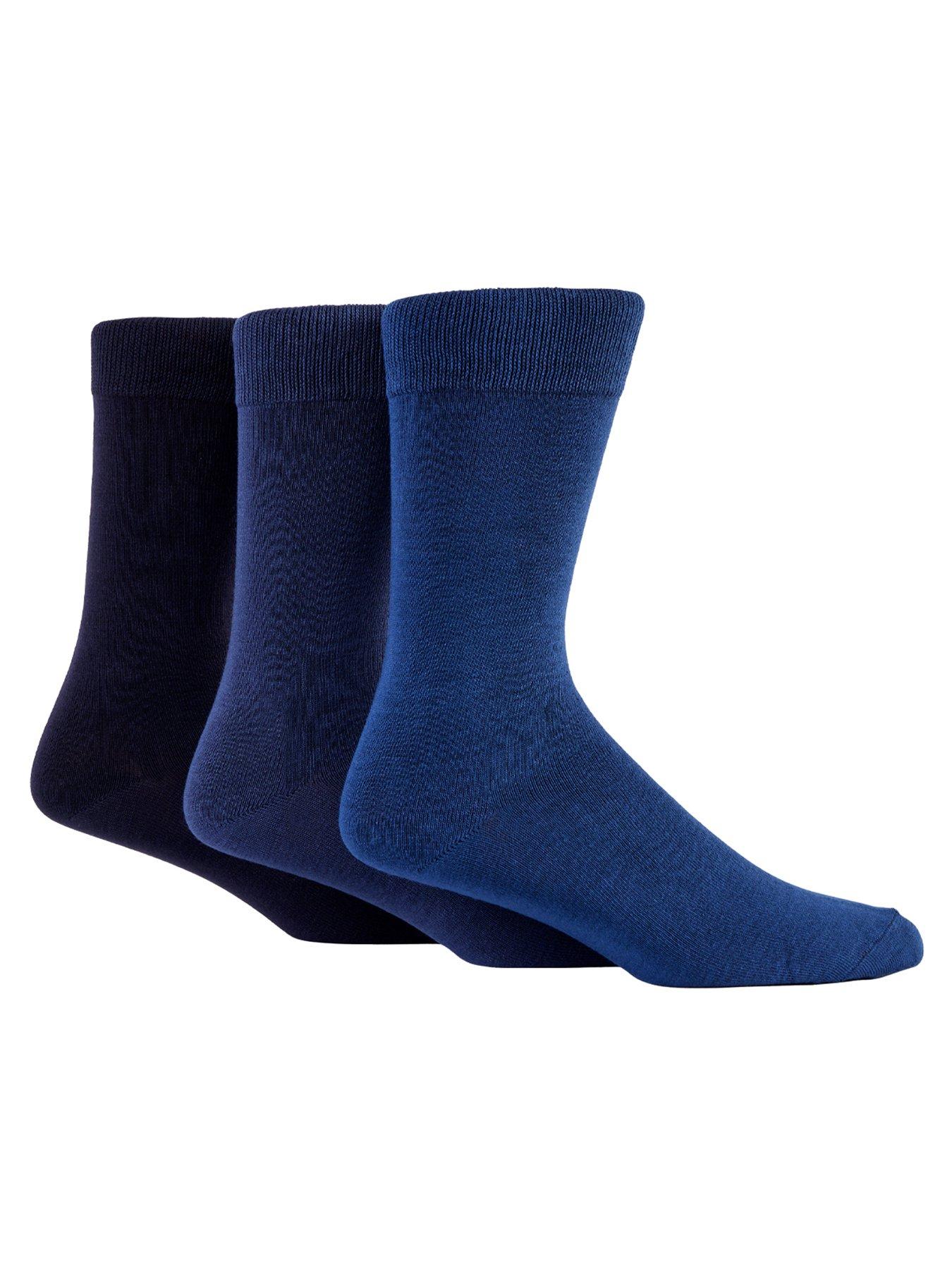 undefined Glen Muir 3Pk Classic Plain Bamboo Crew Socks - Multi