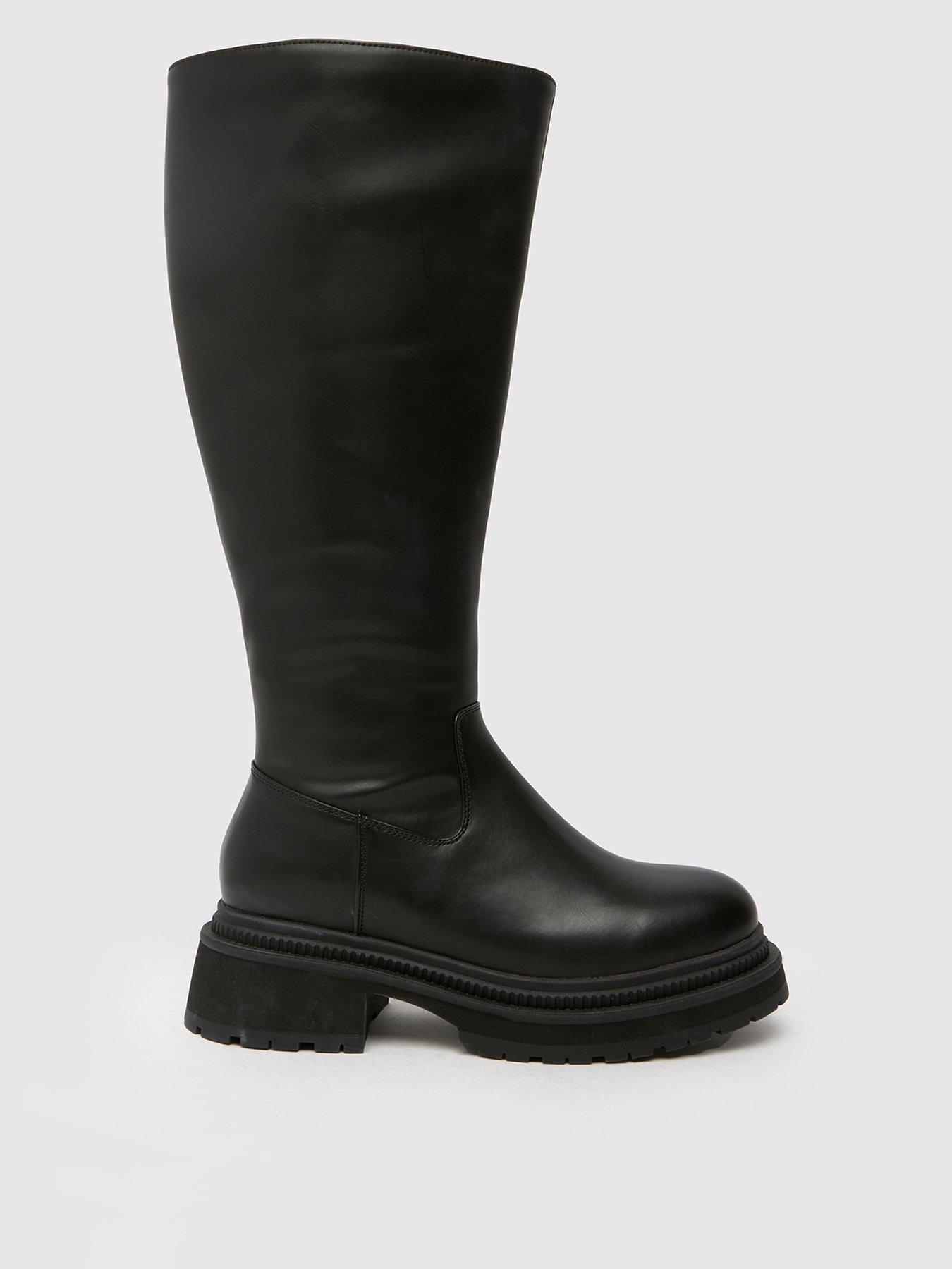 undefined Wide Fit Delma Knee High Boot - Black