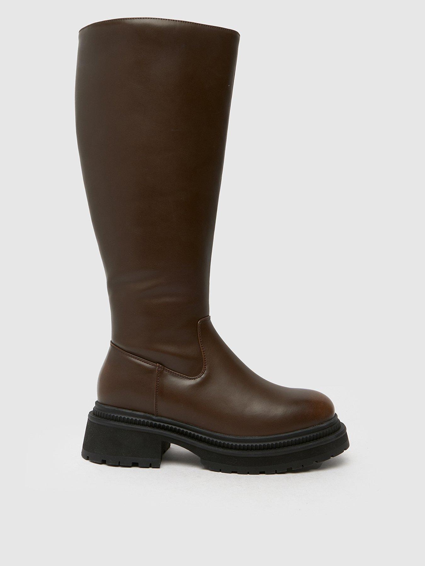 undefined Wide Fit Delma Knee High Boot - Brown