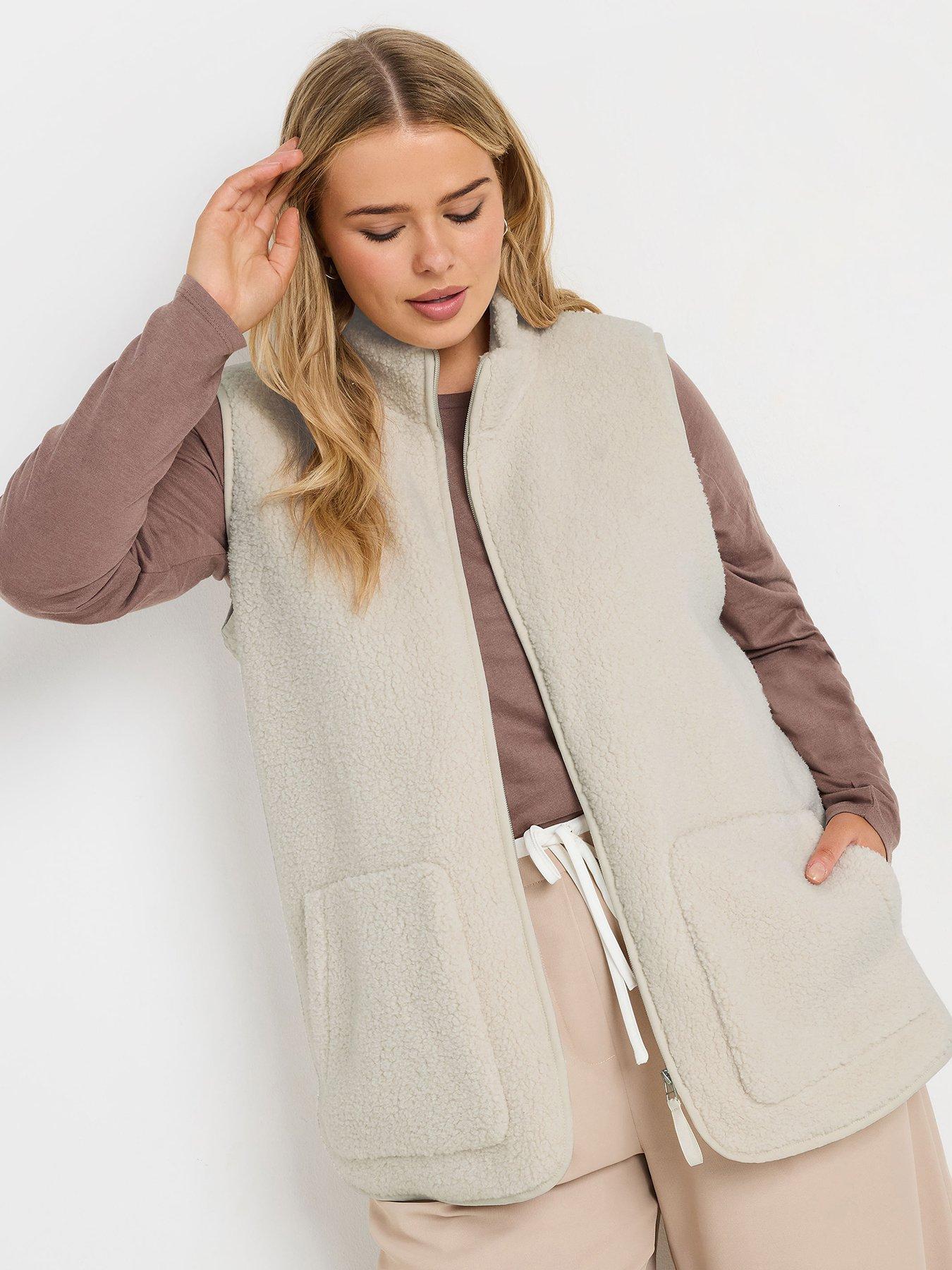 Image 1 of 4 of Yours Curve Borg Gilet - Ivory