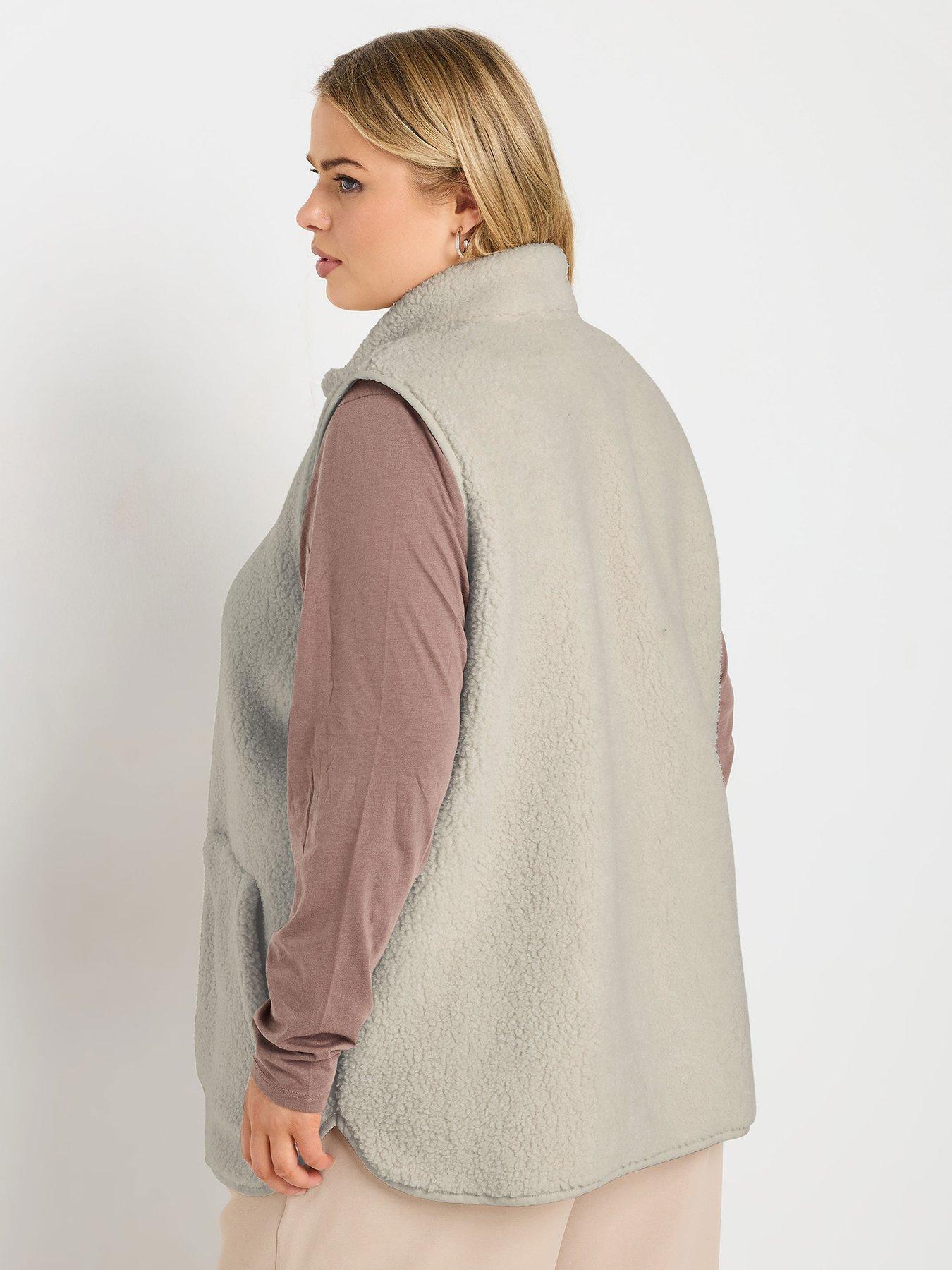Image 2 of 4 of Yours Curve Borg Gilet - Ivory