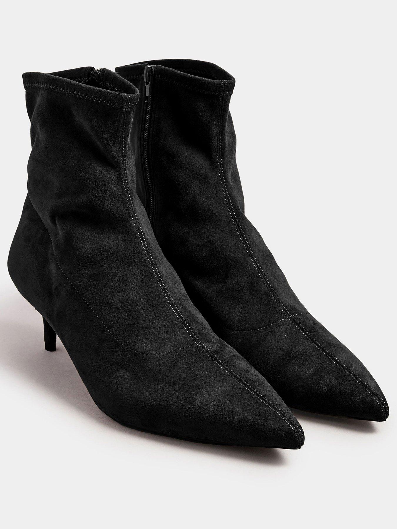 Image 2 of 4 of Long Tall Sally Pointed Toe Kitten Heel Boot - Black