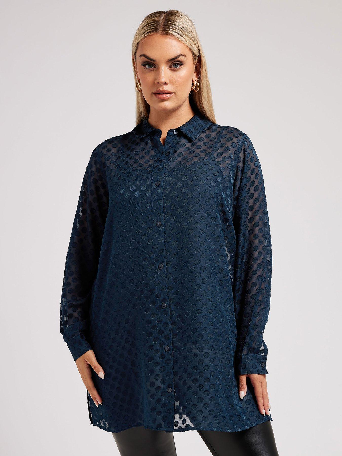 undefined Curve Spot Burnout Shirt - Blue