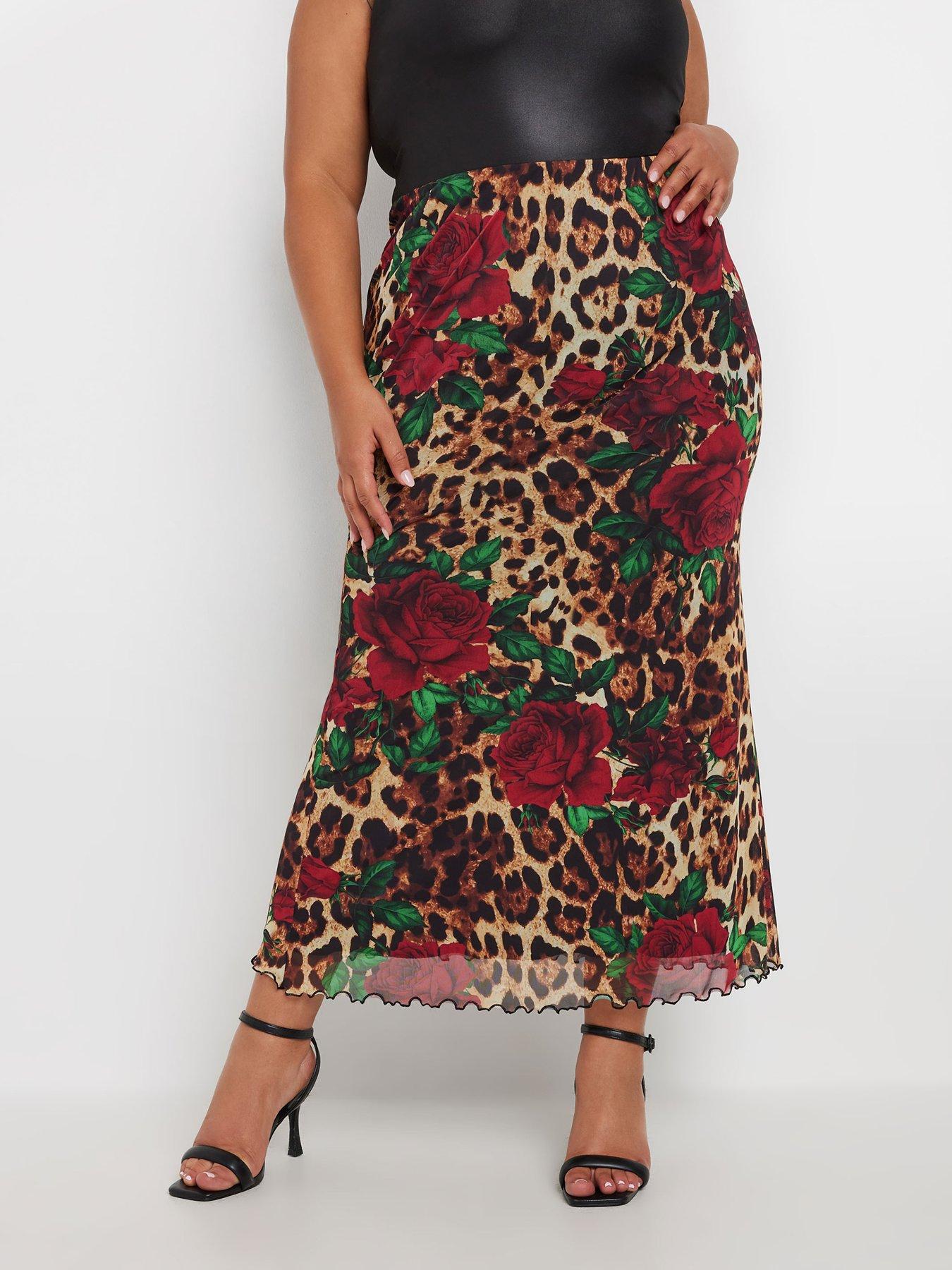 Yours Curve Leopard Skirt Very