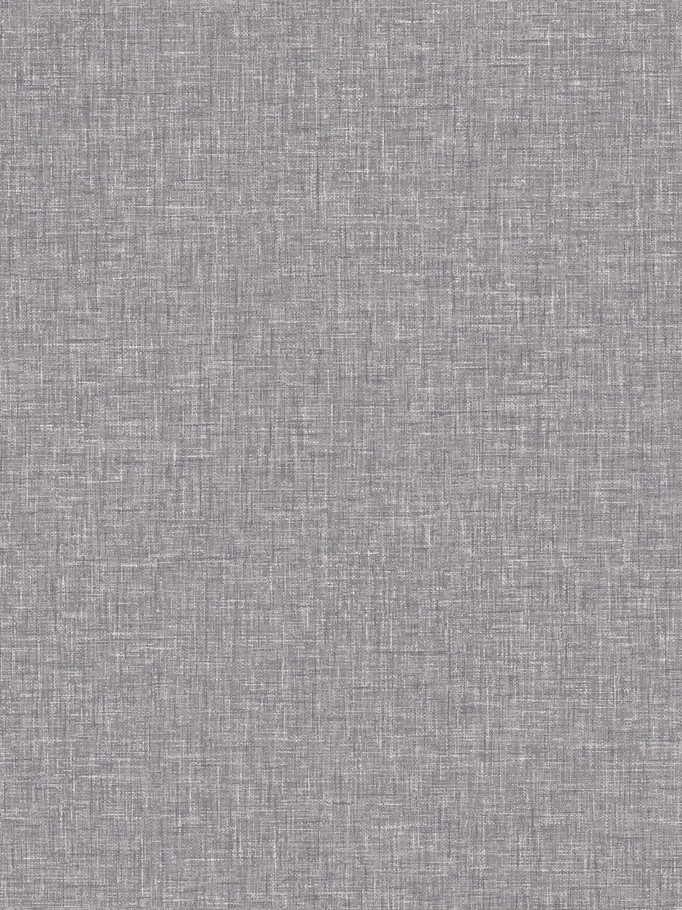 Image 2 of 7 of ARTHOUSE Linen Texture Mid Grey Wallpaper