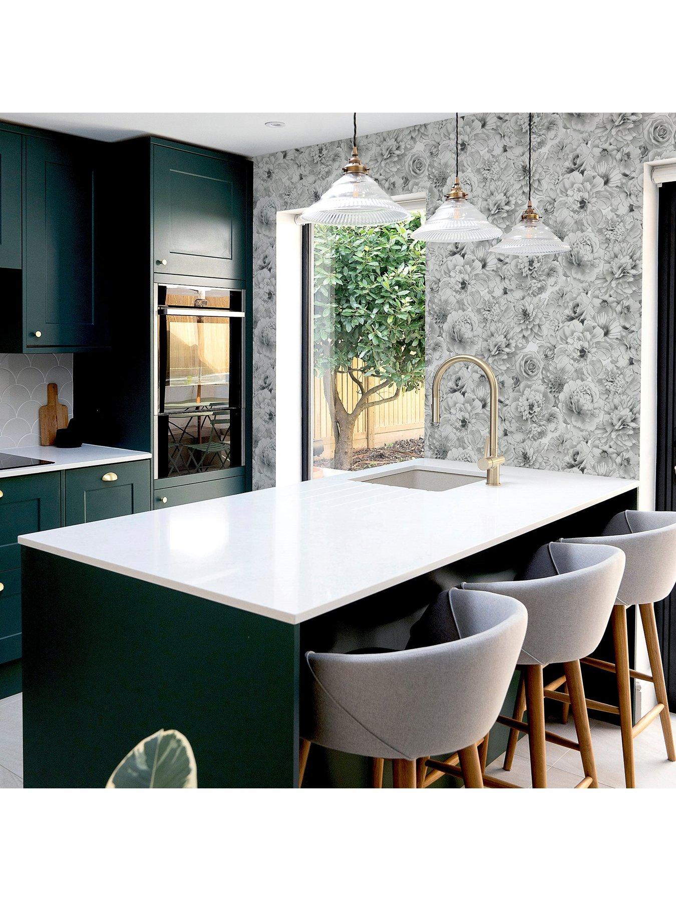 Image 6 of 6 of ARTHOUSE Glitter Bloom Silver Wallpaper