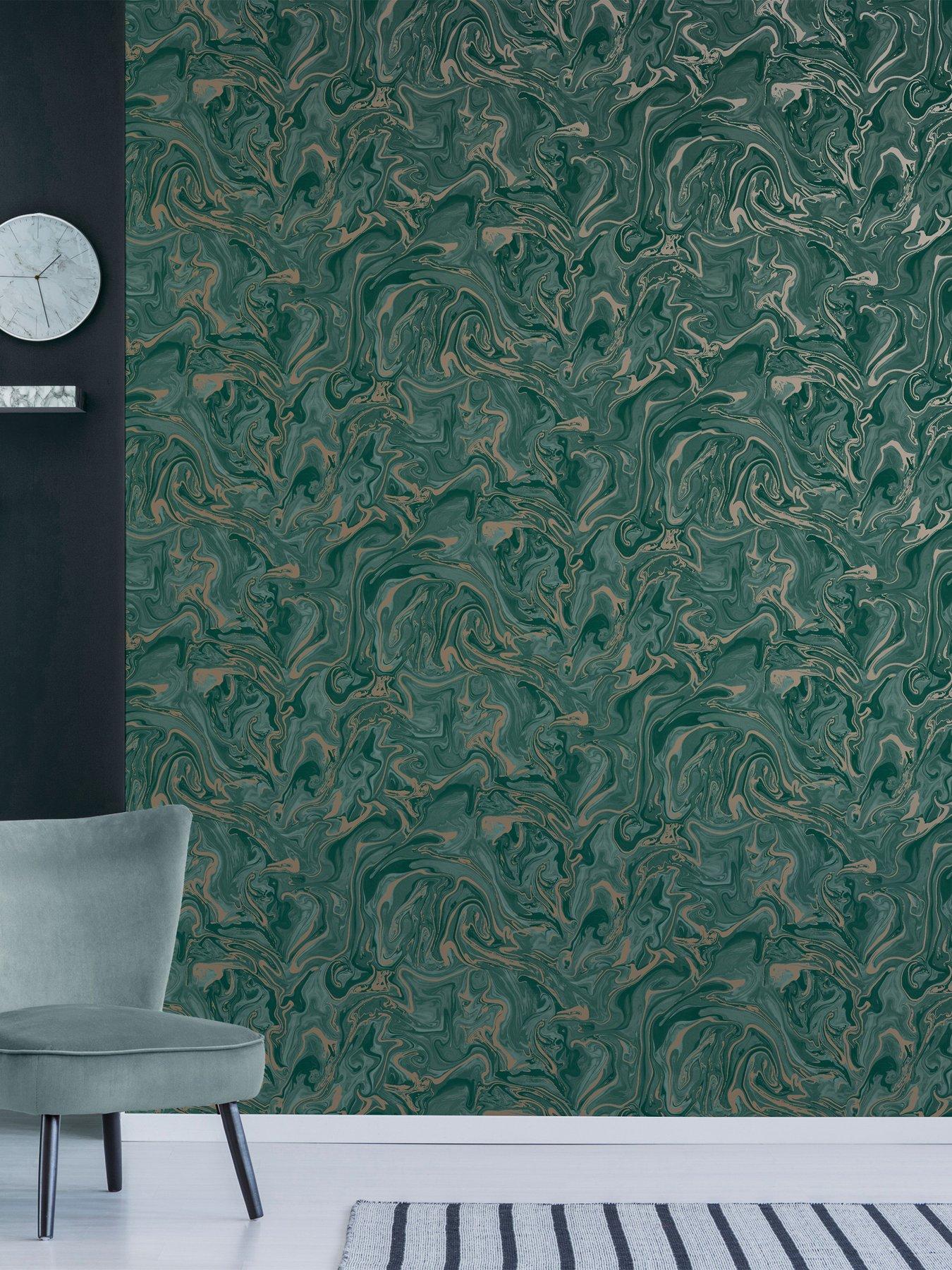 Fine Decor Distinctive Marble Emerald Green Wallpaper