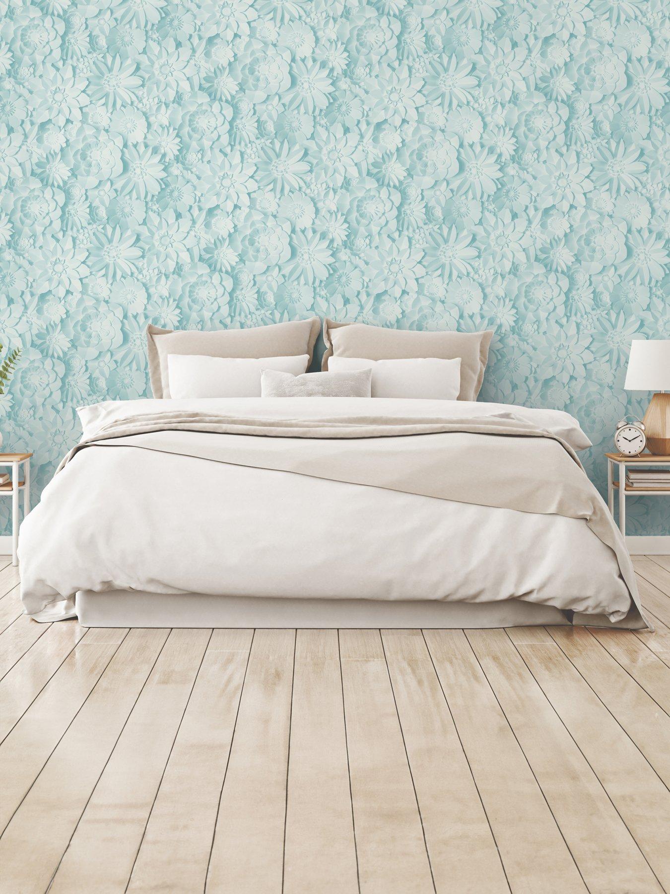 Product photograph of Fine Decor Dimensions Floral Teal Wallpaper from very.co.uk