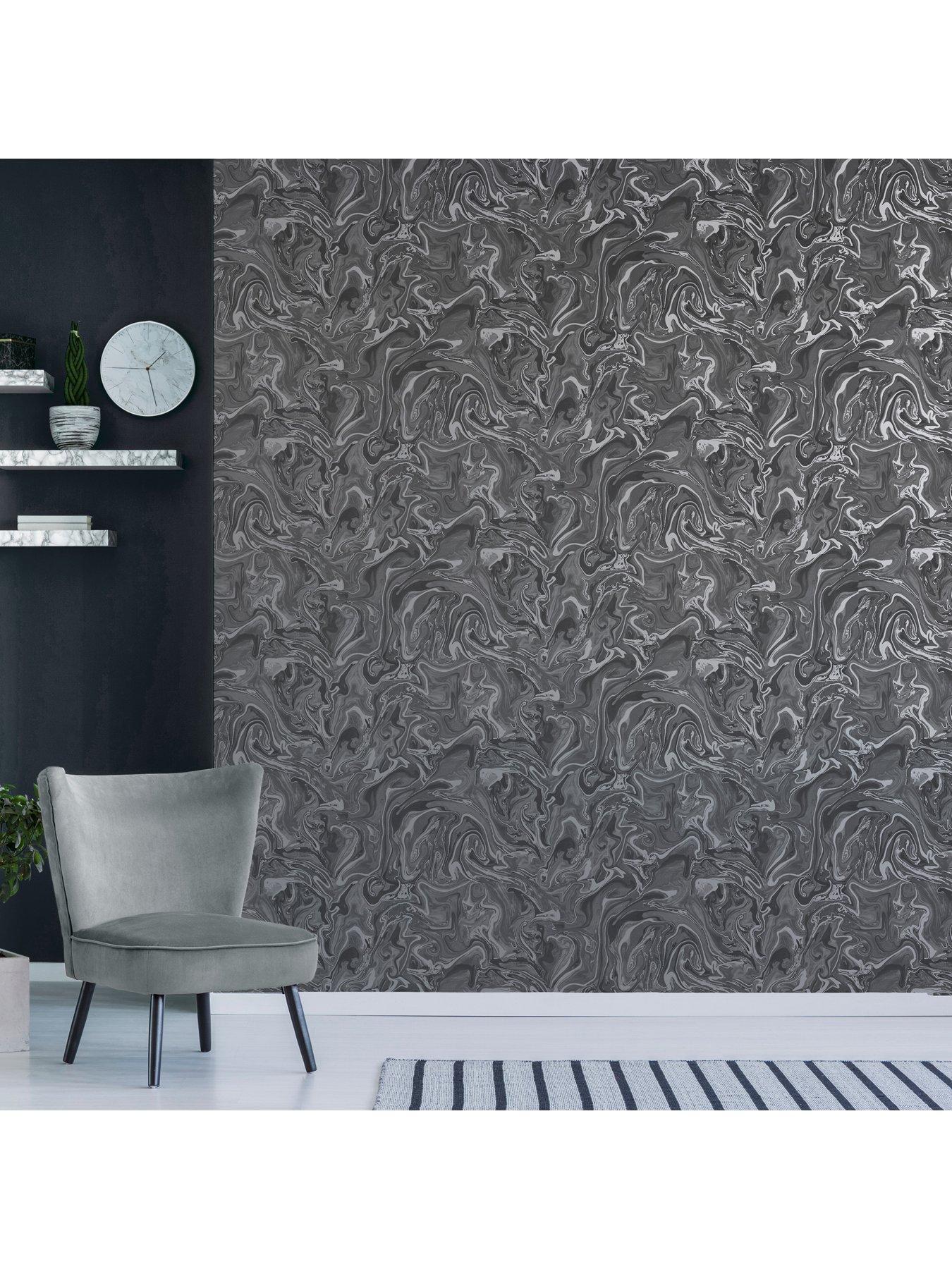 Image 4 of 5 of Fine Decor Distinctive Marble Charcoal Grey Wallpaper