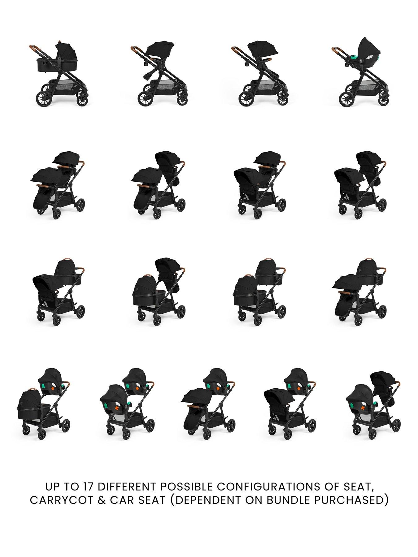 Image 6 of 7 of Ickle Bubba Virgo All-in-One i-Size Travel System with Isofix Base - Twin Package - Black / Black / Tan