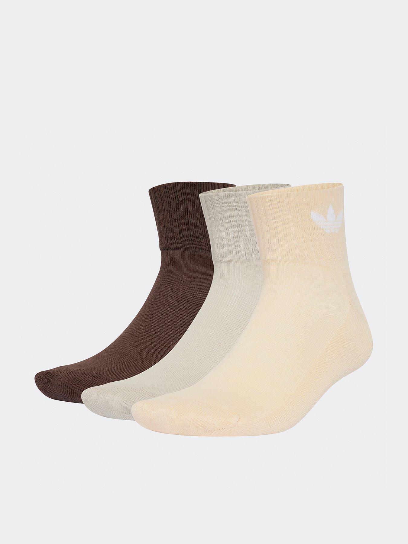 Image of adidas Originals Womens Mid Ankle Socks 6 Pairs - Brown