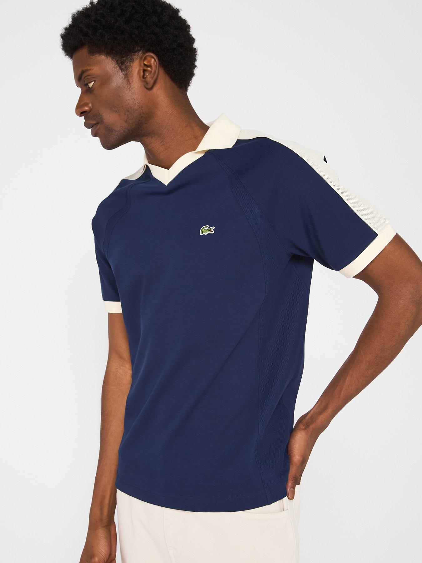 undefined Classic Fit Tennis Legacy Open Collar Polo Shirt - Navy