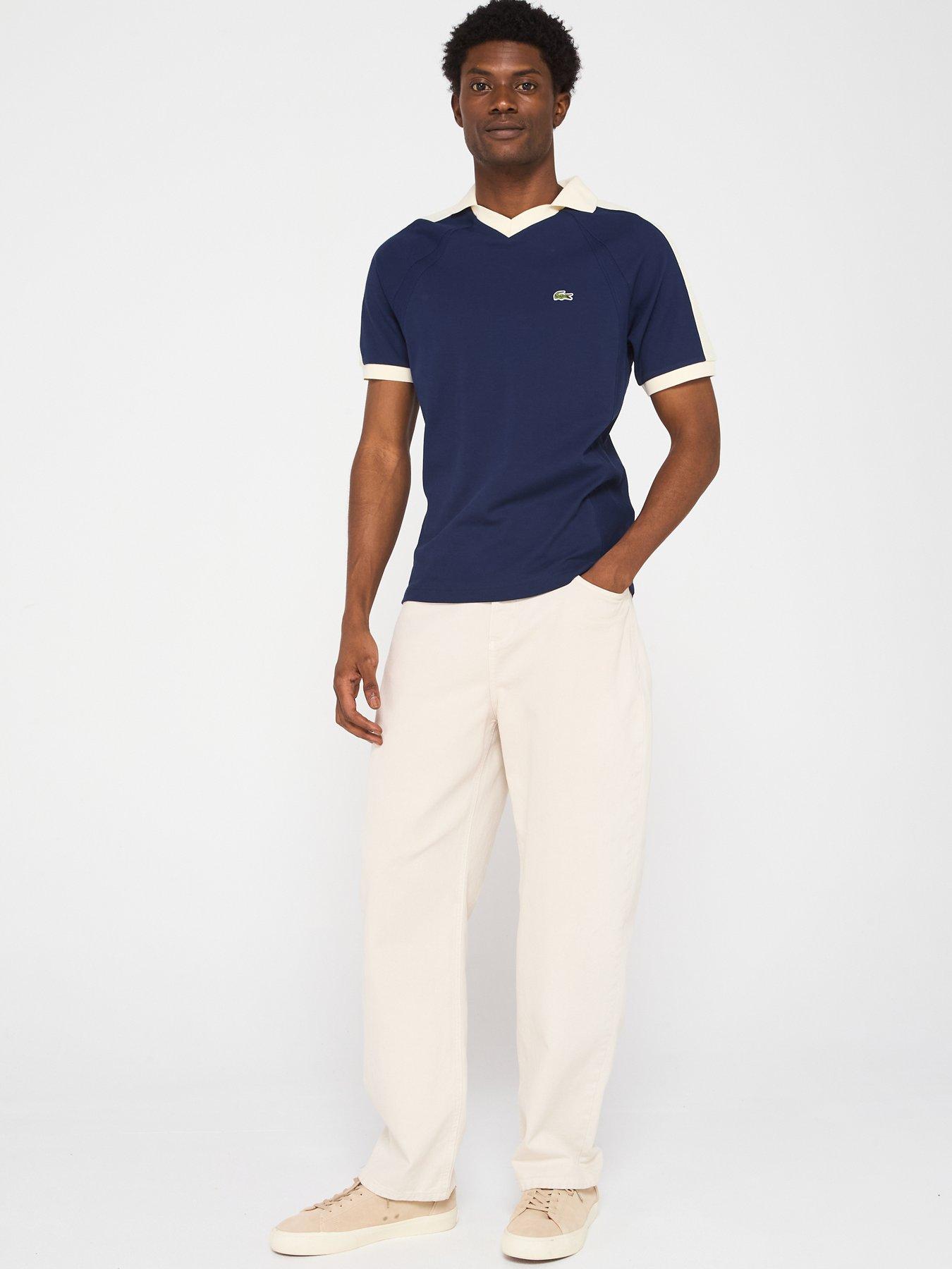 Image 3 of 5 of Lacoste Classic Fit Tennis Legacy Open Collar Polo Shirt - Navy
