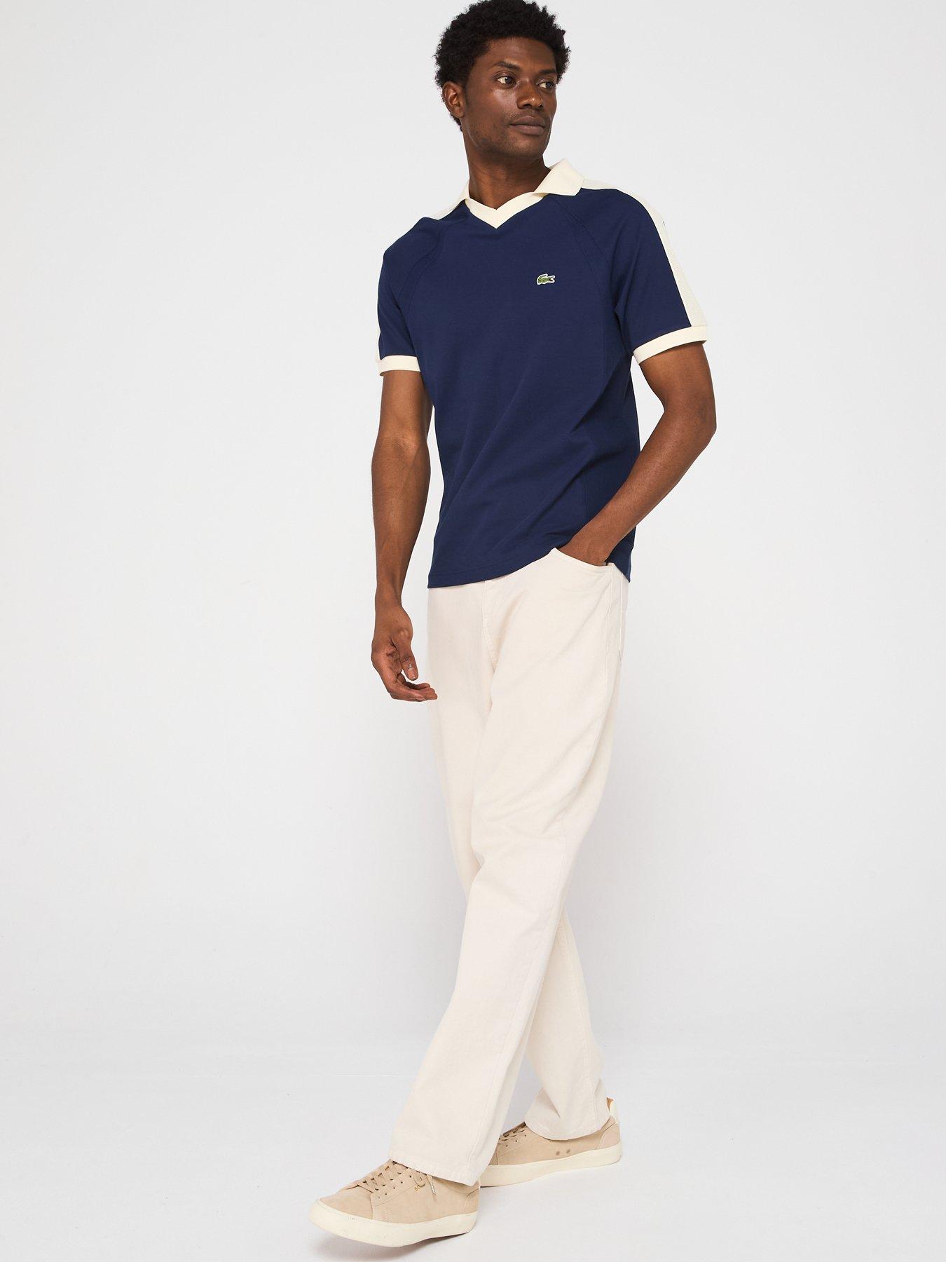 Image 5 of 5 of Lacoste Classic Fit Tennis Legacy Open Collar Polo Shirt - Navy