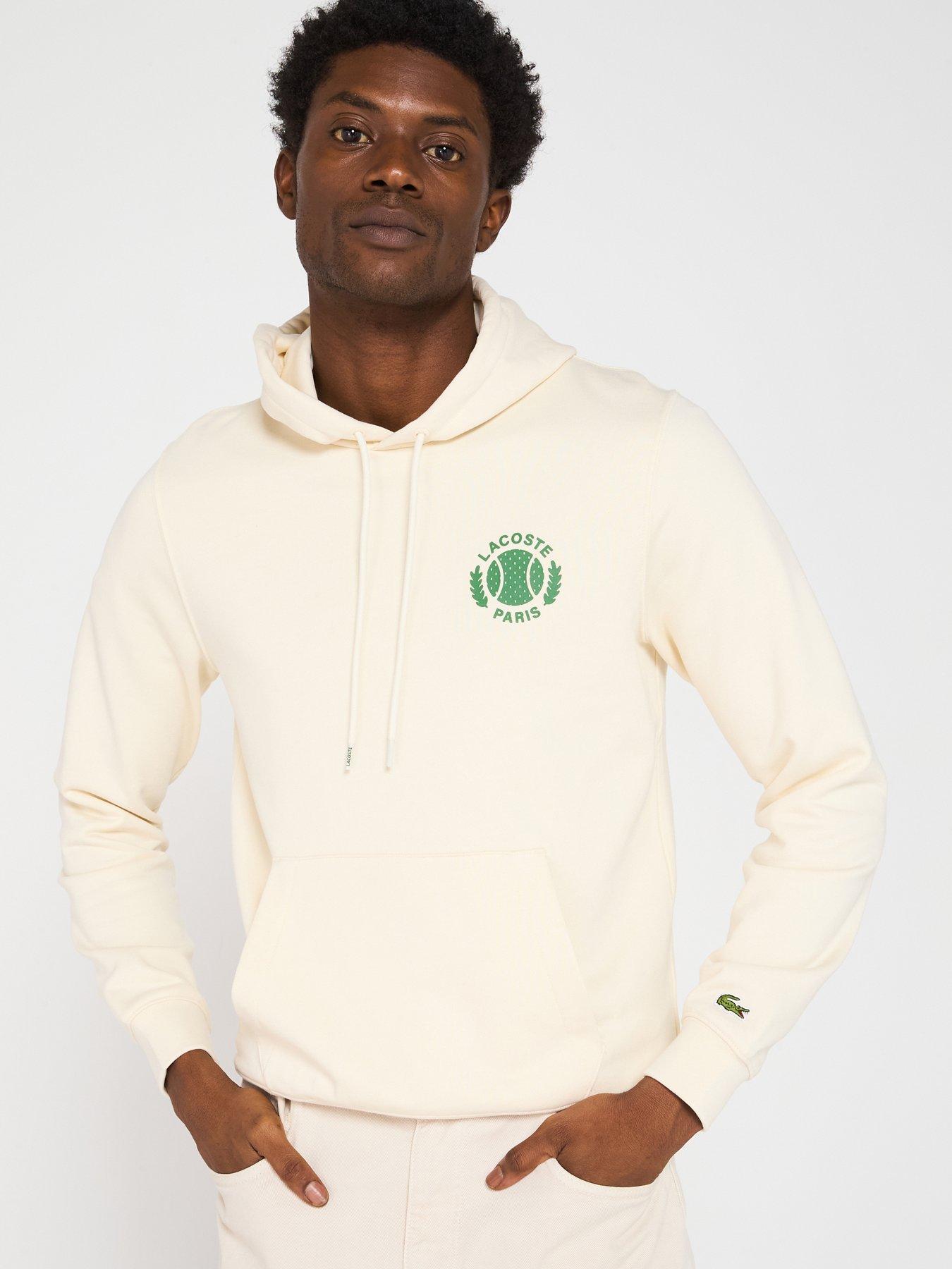 undefined Classic Fit Tennis Legacy Embroidered Hoodie - Cream