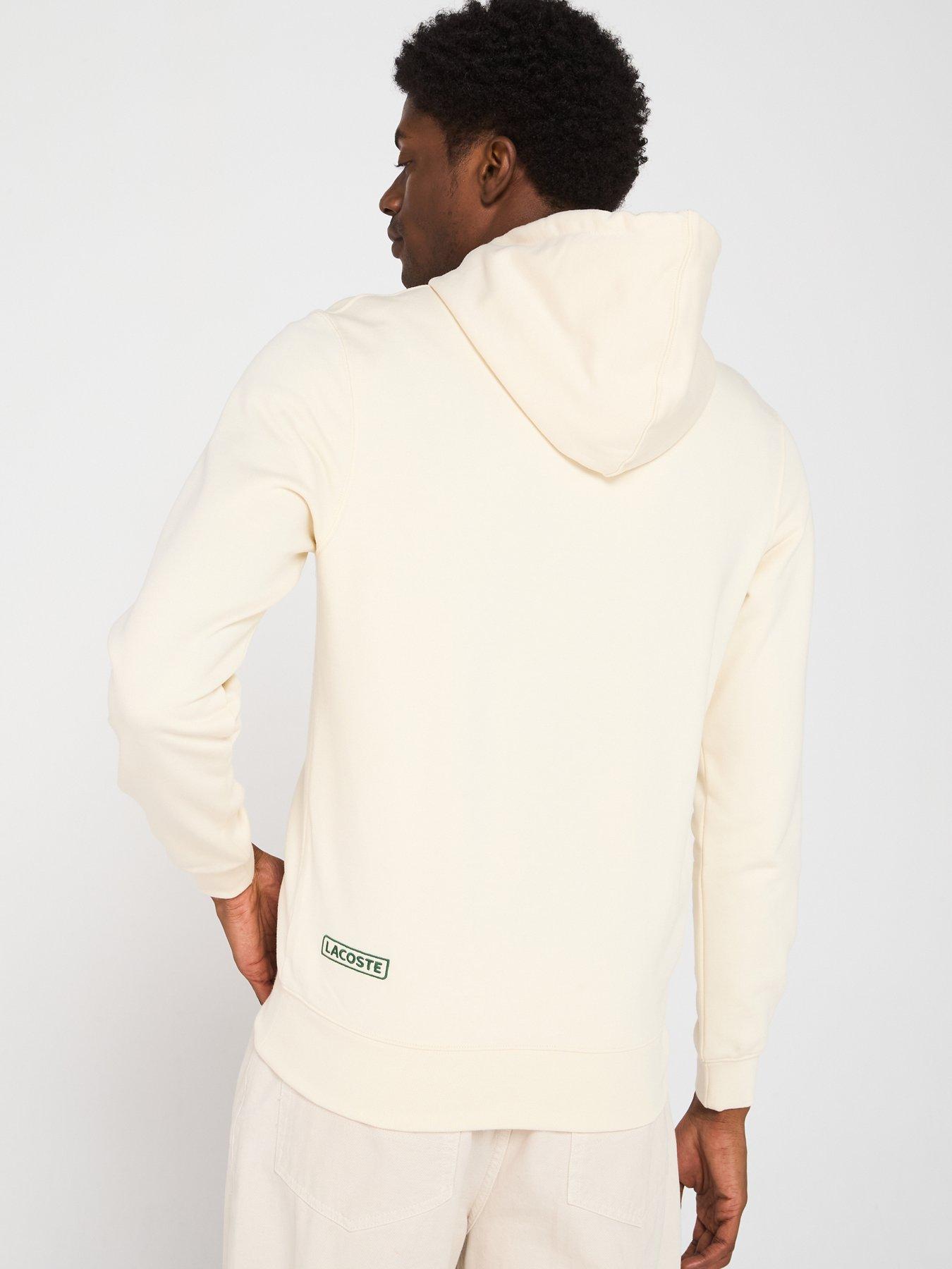 Image 2 of 5 of Lacoste Classic Fit Tennis Legacy Embroidered Hoodie - Cream