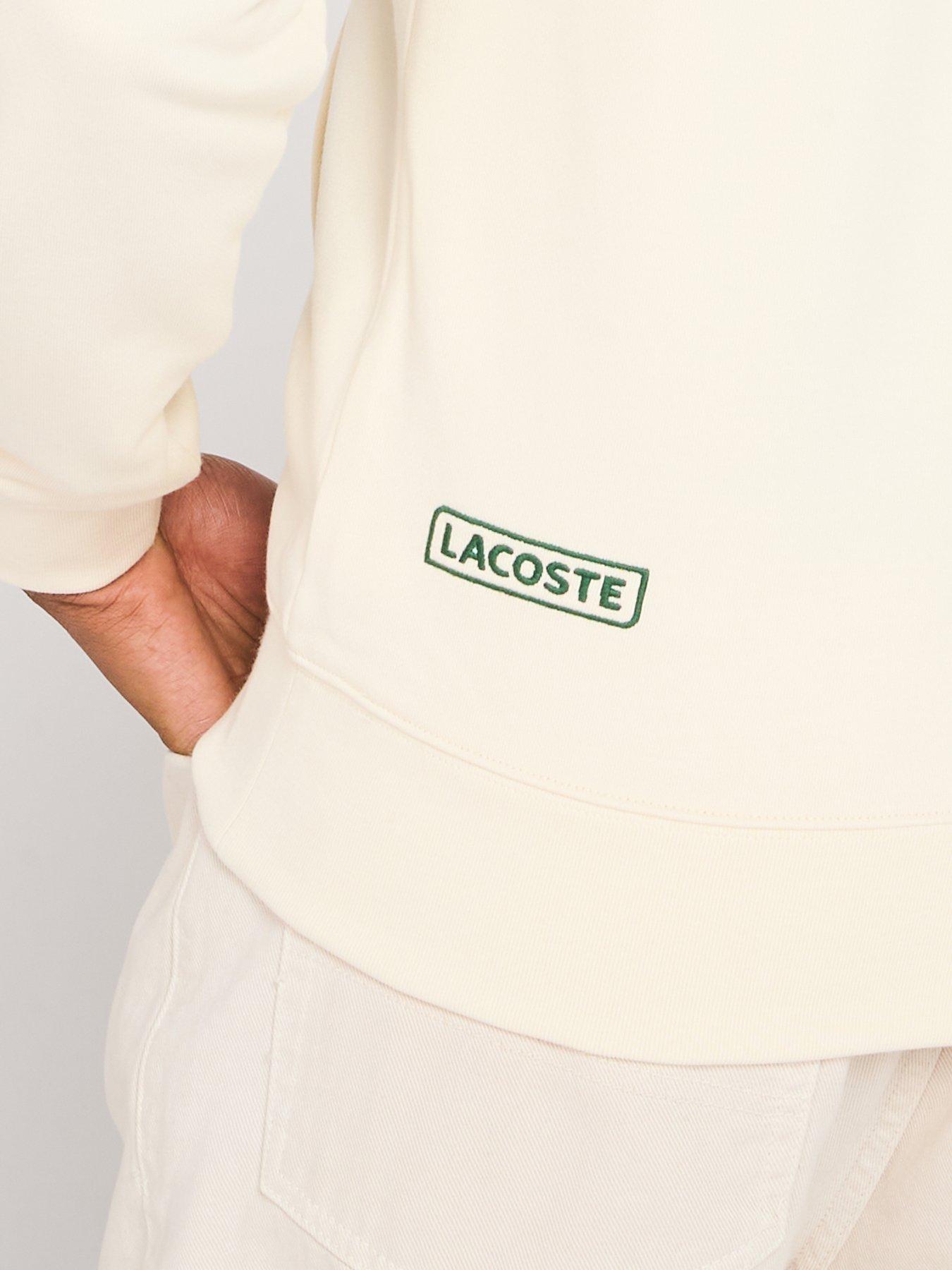 Image 4 of 5 of Lacoste Classic Fit Tennis Legacy Embroidered Hoodie - Cream