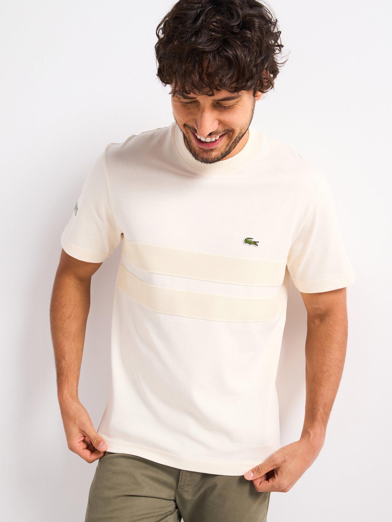 undefined Classic Fit Tennis Legacy Heavy Jersey Mesh Insert T-Shirt - Cream