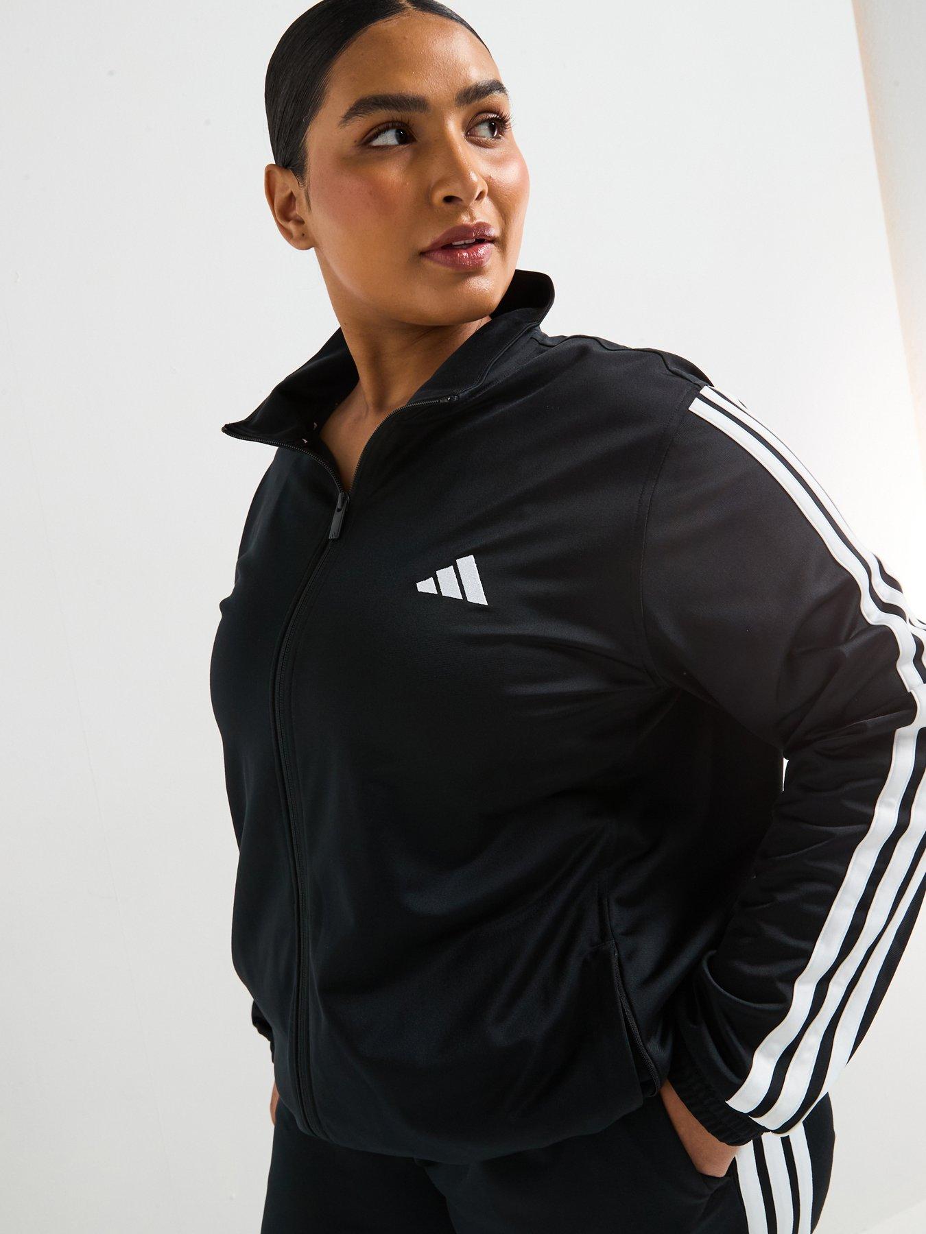 undefined Womens Plus Size Tricot 3-stripes Track Jacket - Black