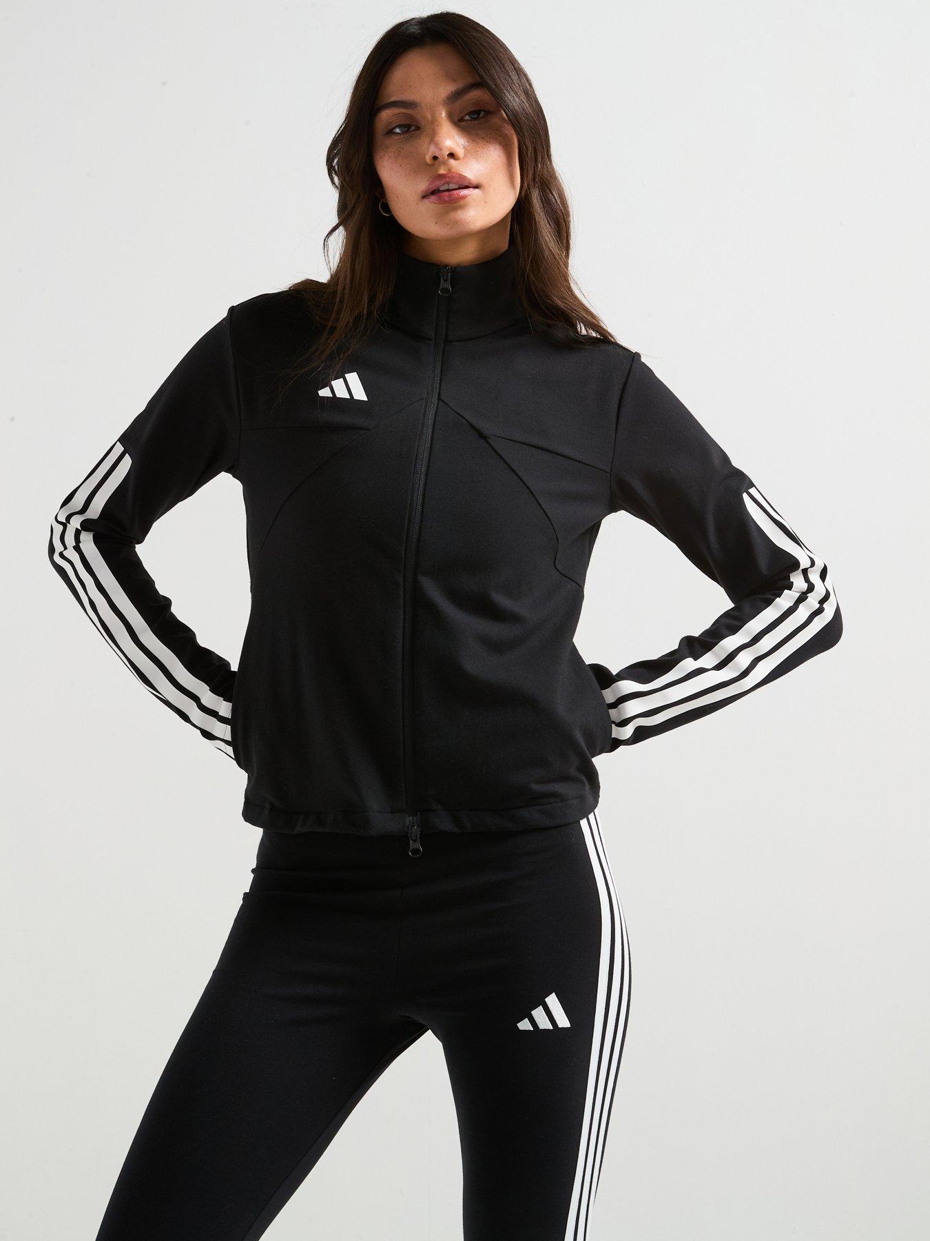 undefined Womens Tiro Cut 3-Stripes High-Neck Track Top - Black