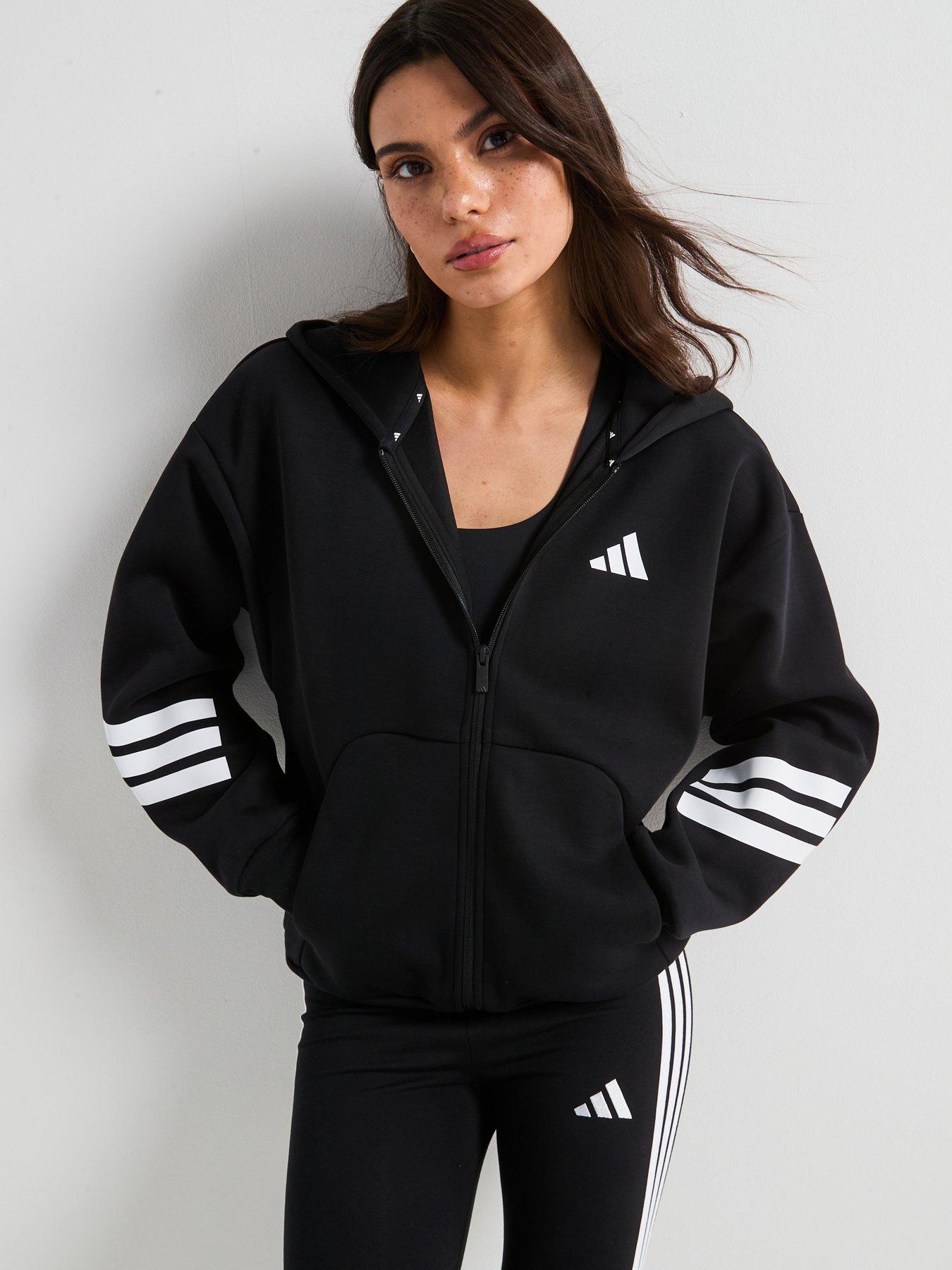 undefined Womens Future Icons 3-Stripes Full-Zip Hoodie - Black