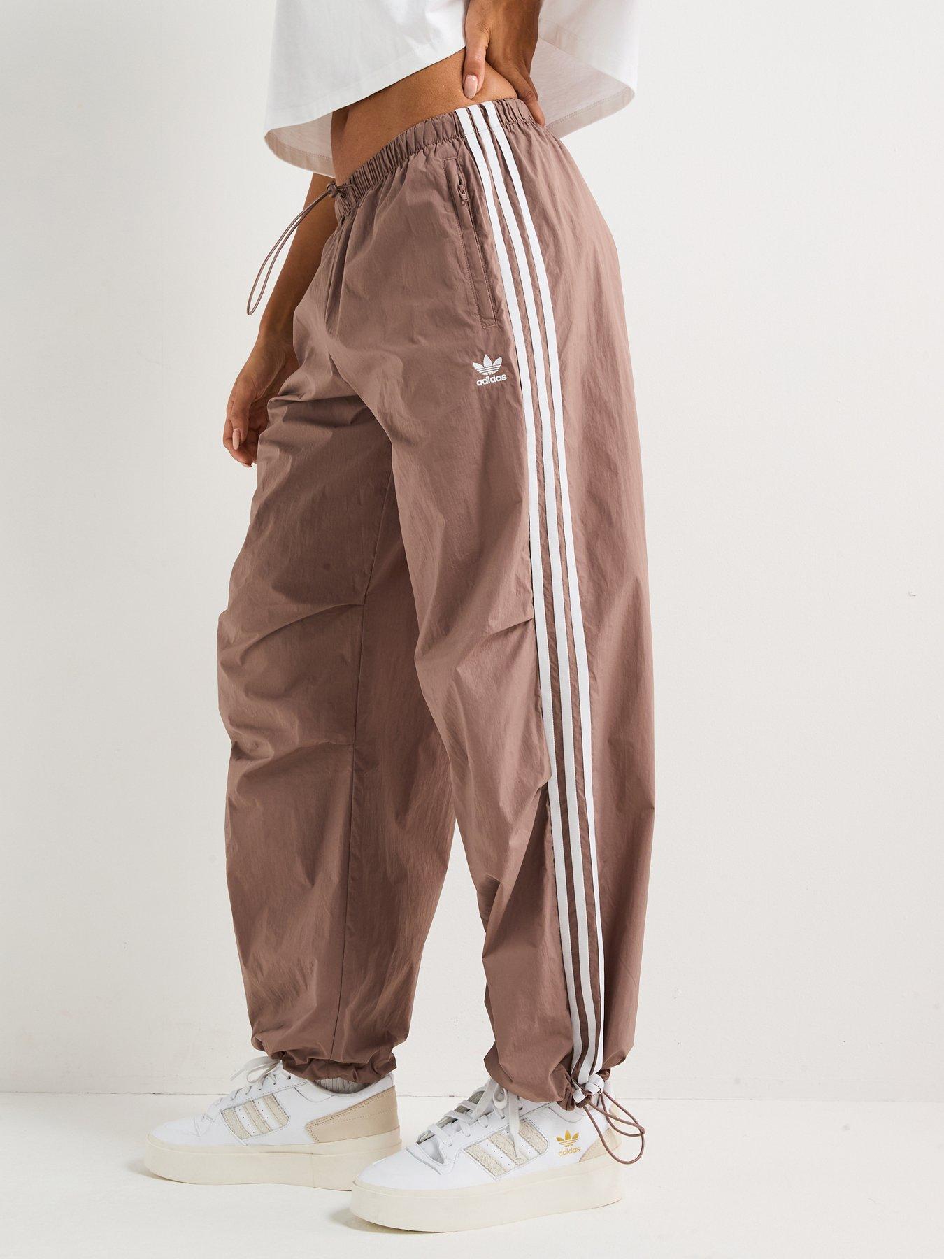 undefined Womens 3-stripes Parachute Tracksuit Bottoms - Brown