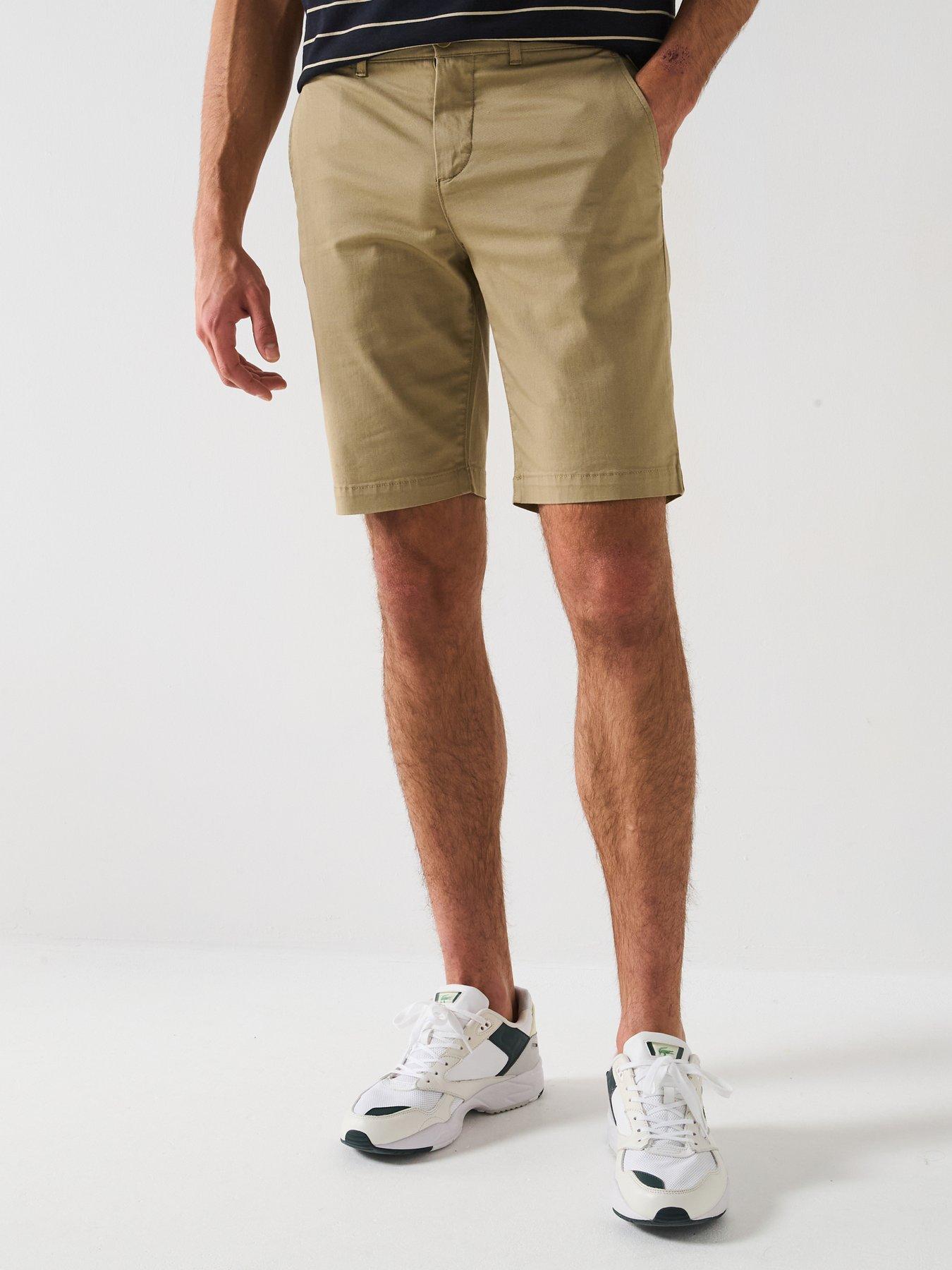 undefined Slim Fit Stretch Cotton Bermuda Chino Shorts - Brown