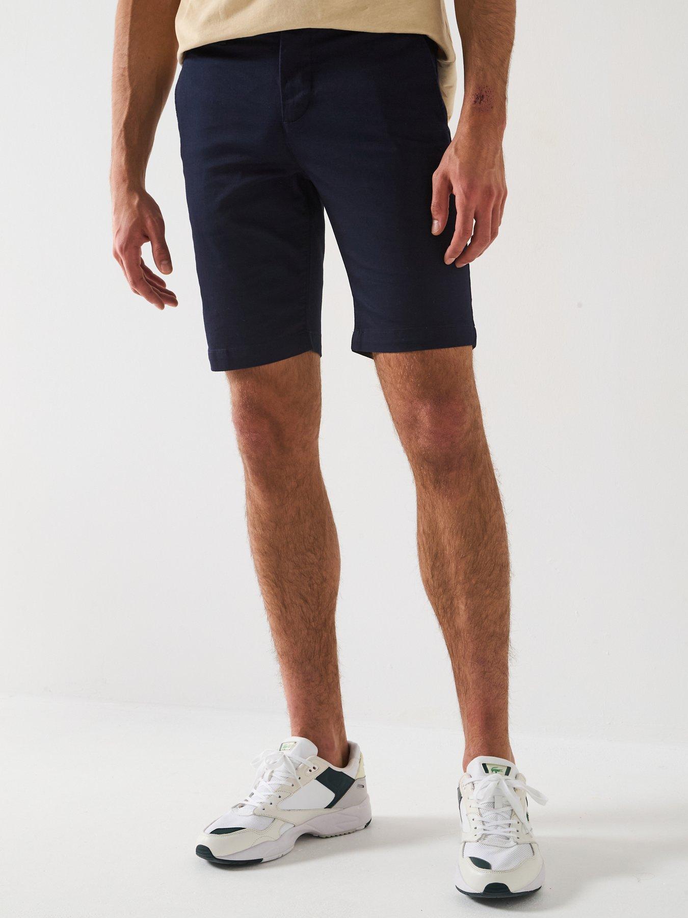 Lacoste: Slim Fit Stretch Cotton Bermuda Chino Shorts - Navy