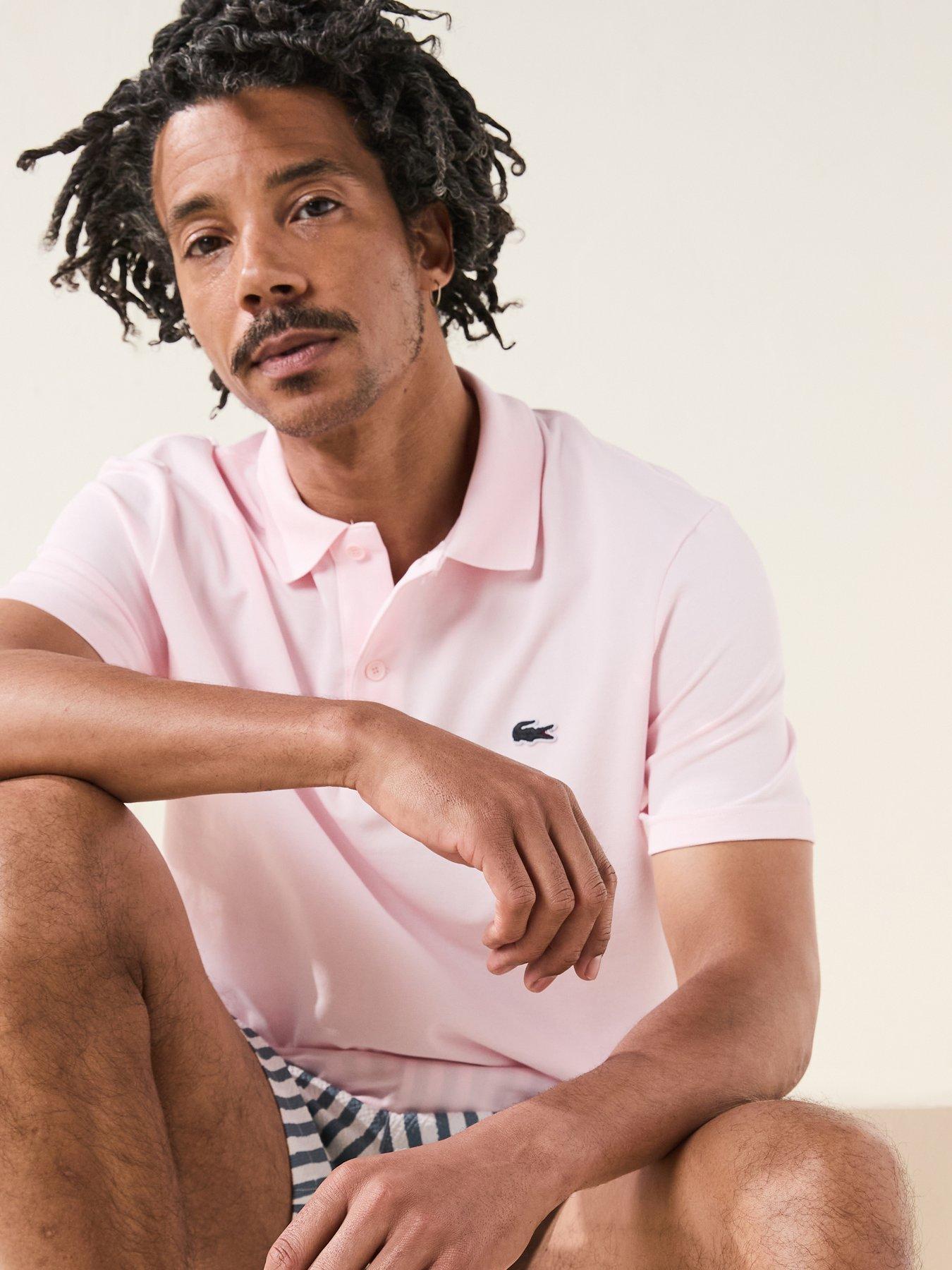 Image 5 of 6 of Lacoste Regular Fit Cotton Ottoman Polo Shirt - Light Pink