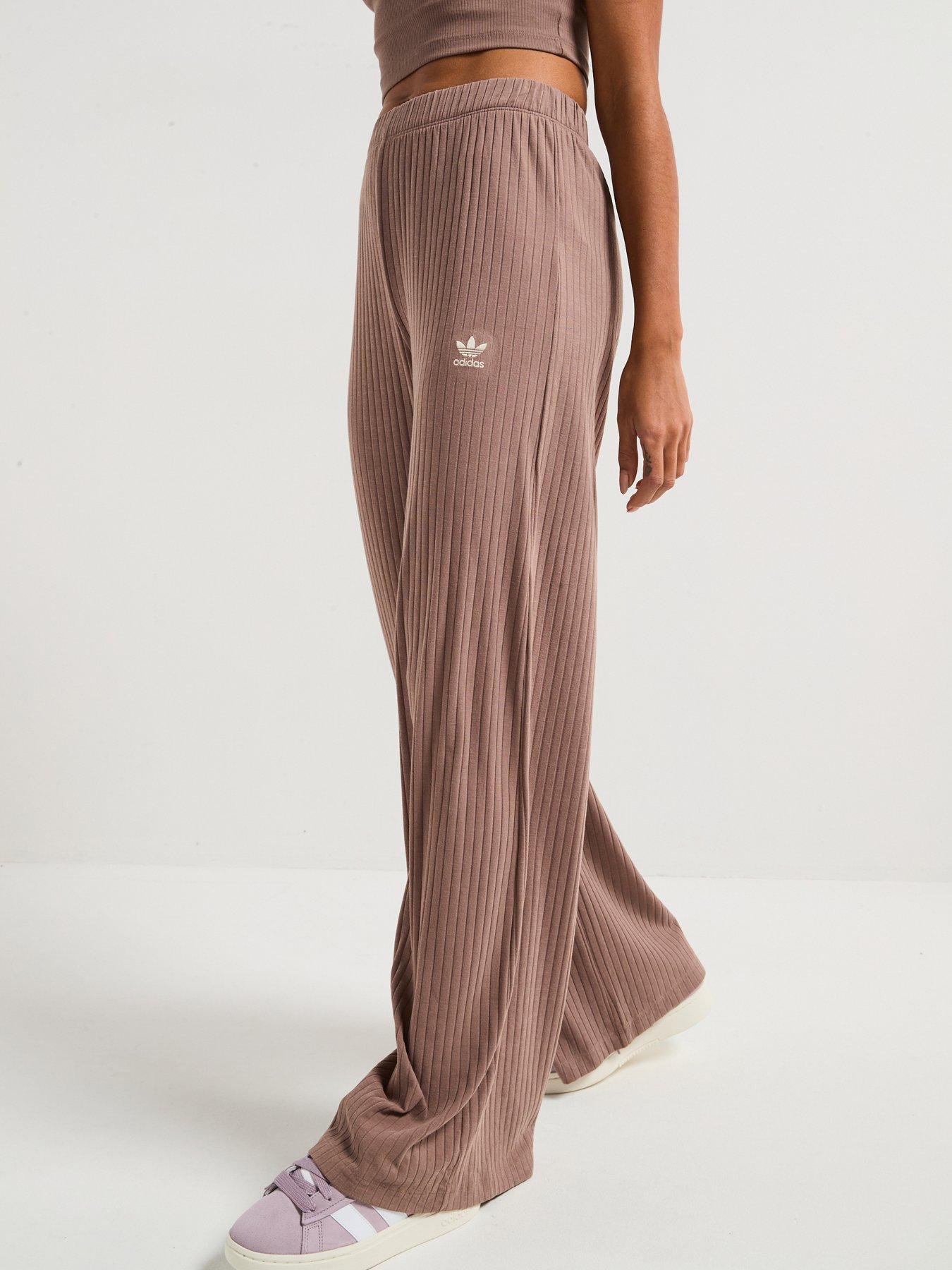undefined Womens Essentials Wide Rib Pants - Brown