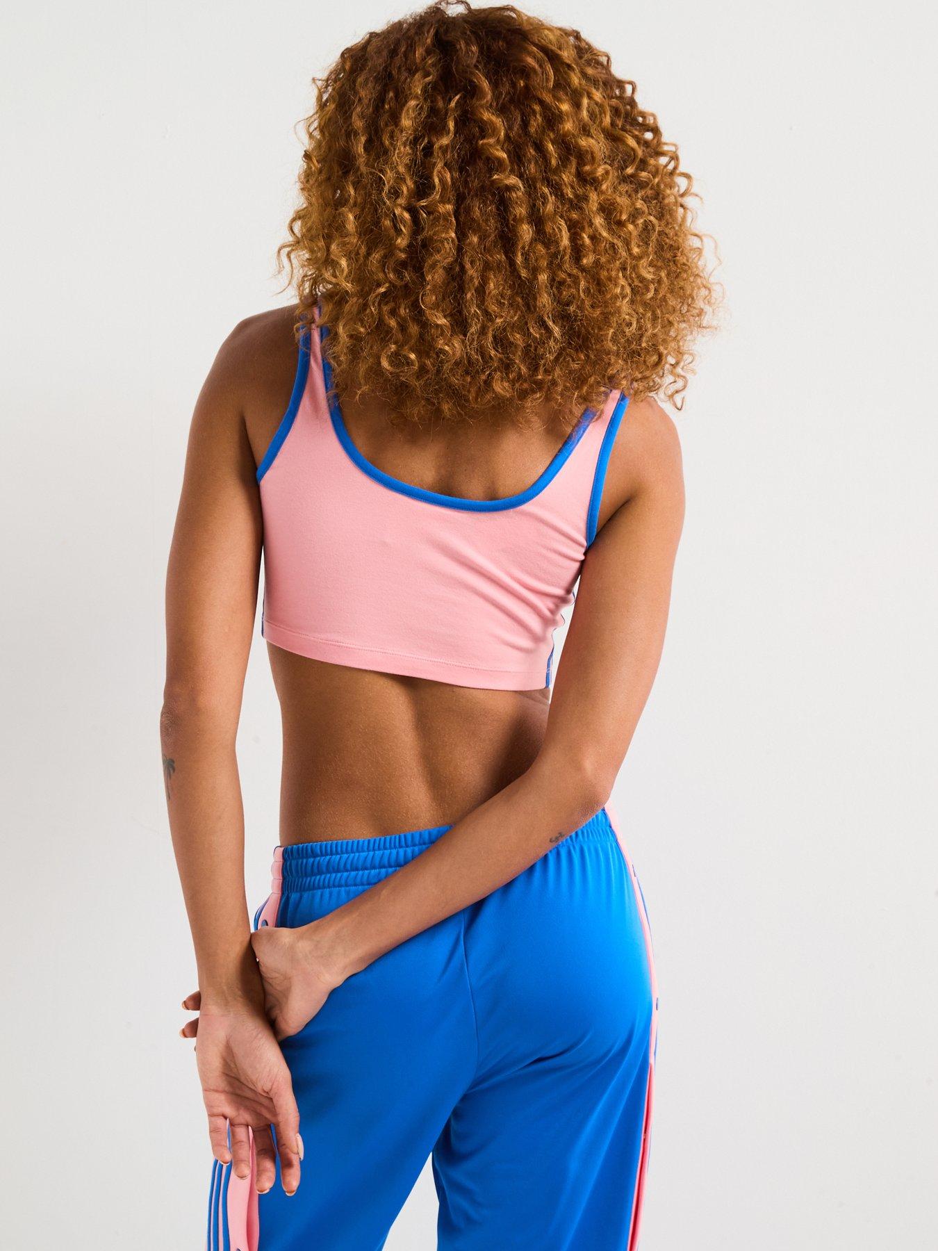 Image 2 of 5 of adidas Originals Women's 3-Stripes Bra Top - Semi Pink Spark/Blue