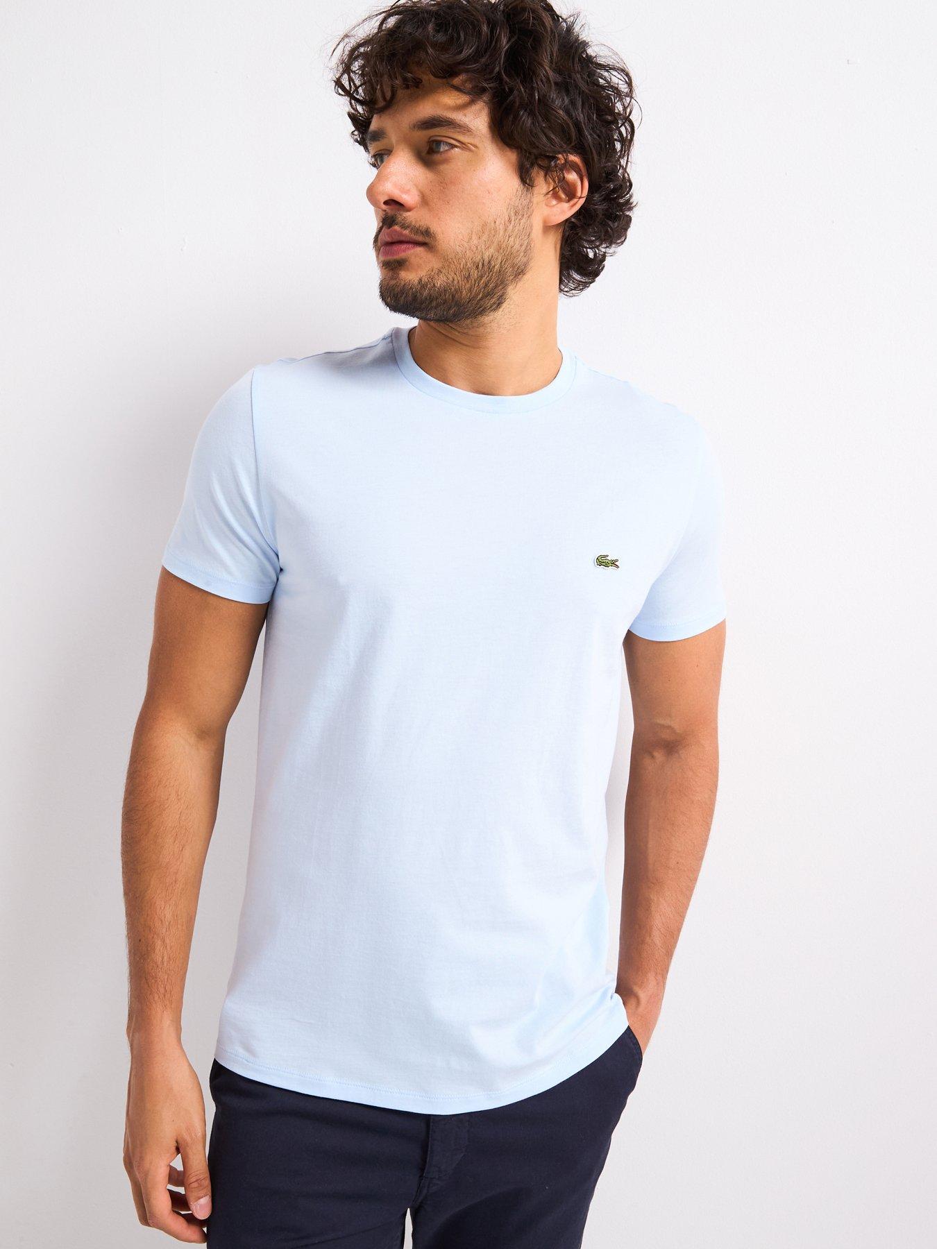 undefined Regular Fit Lightweight Cotton Pima Jersey T-Shirt - Light Blue