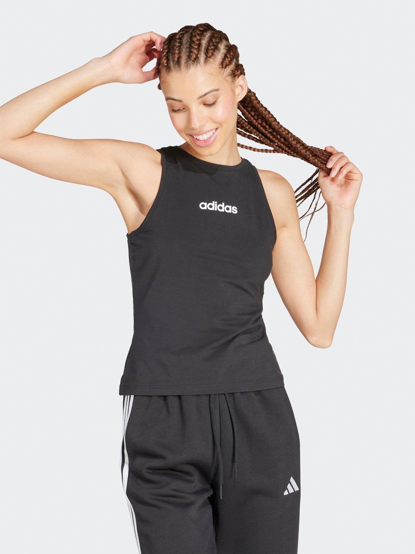 undefined Women's Essentials Linear Slim Cotton Tank Top - Black/White