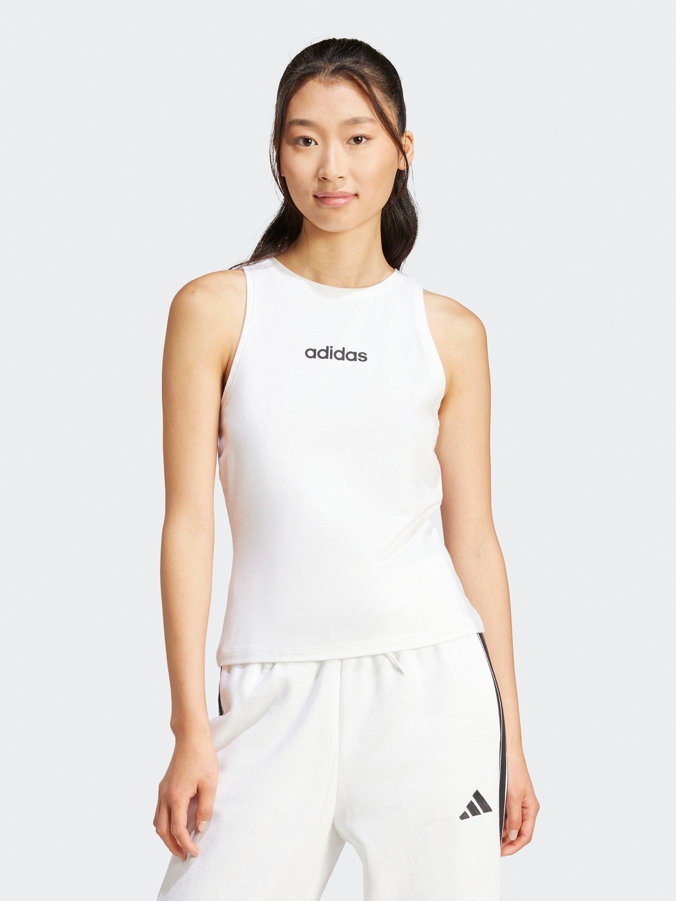 undefined Women's Essentials Linear Slim Cotton Tank Top - White/Black