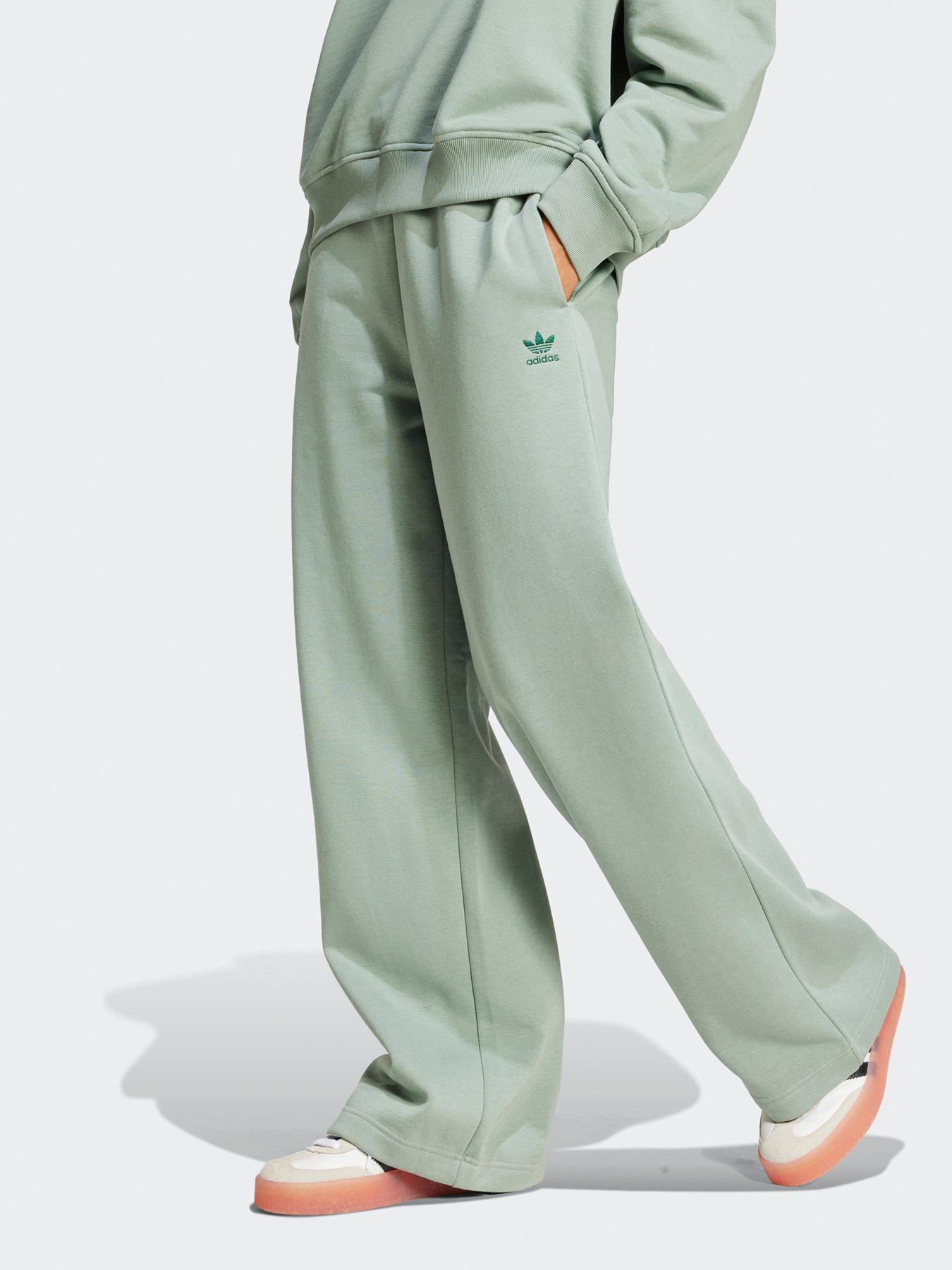 undefined Womens Wide Leg Fleece Joggers - Green