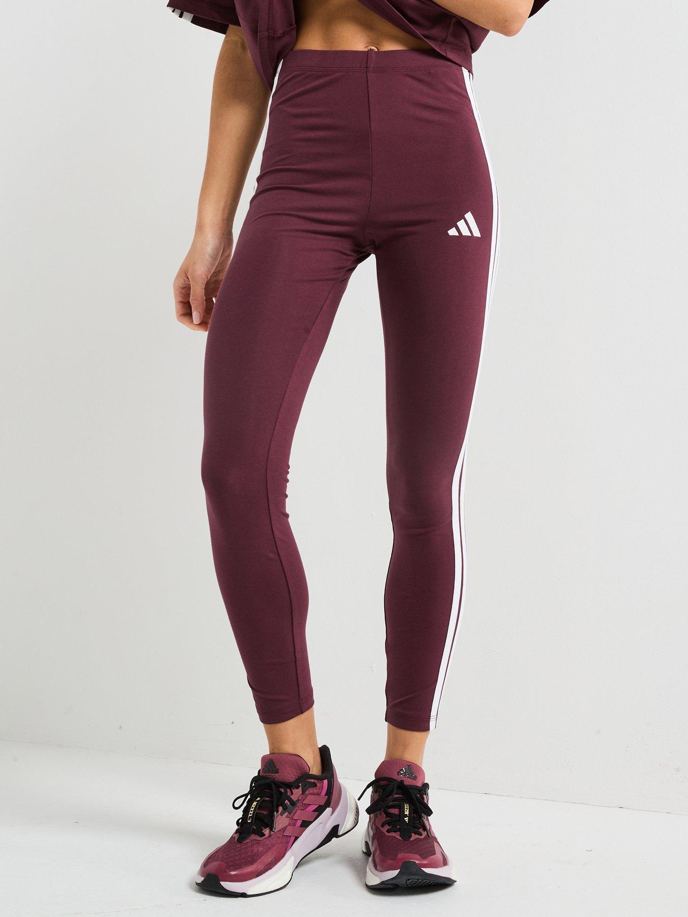 undefined Women's Essentials 3-stripes Cotton Leggings - Red