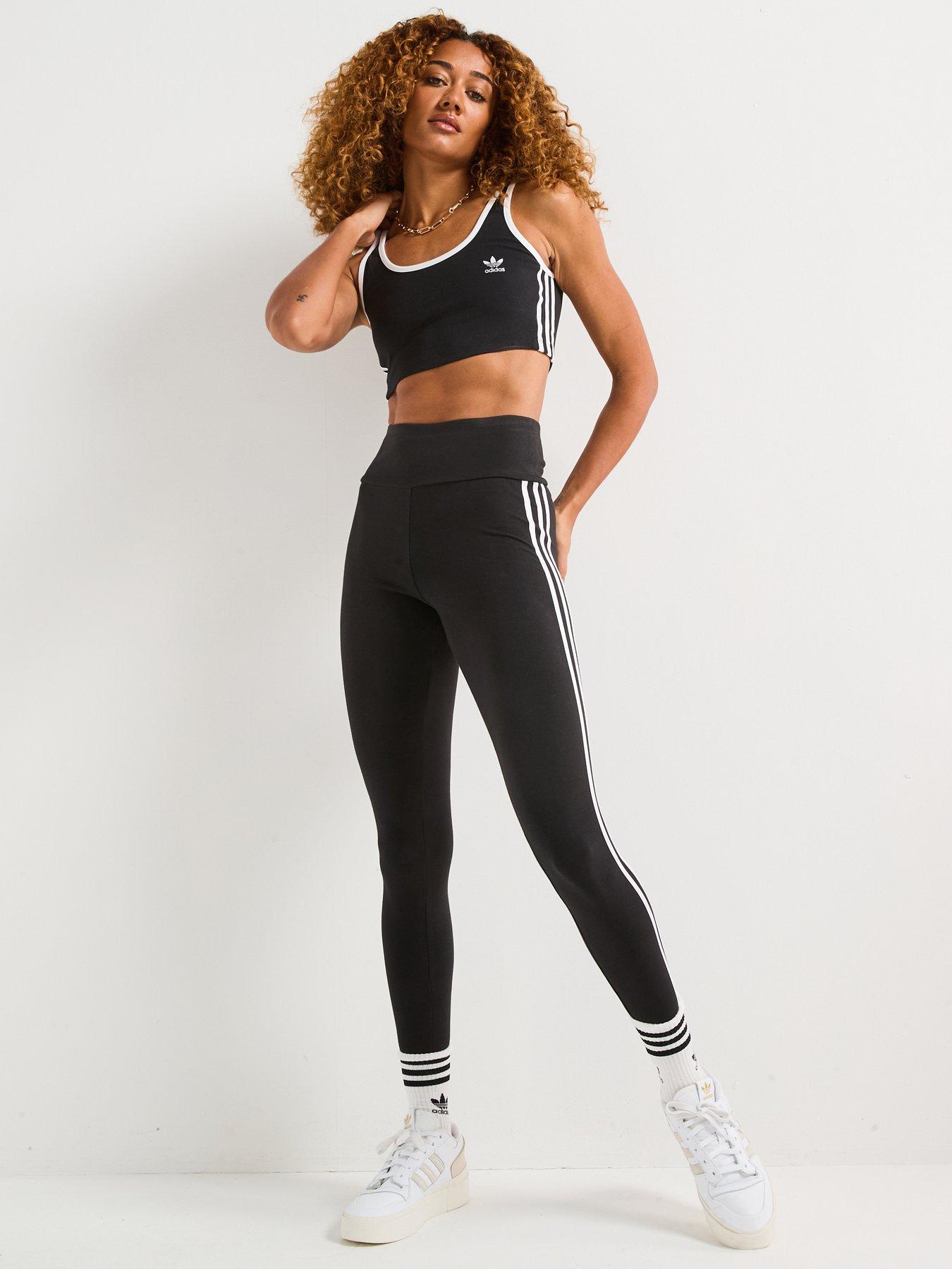 Image 3 of 6 of adidas Originals Womens 3-stripes Leggings - Black