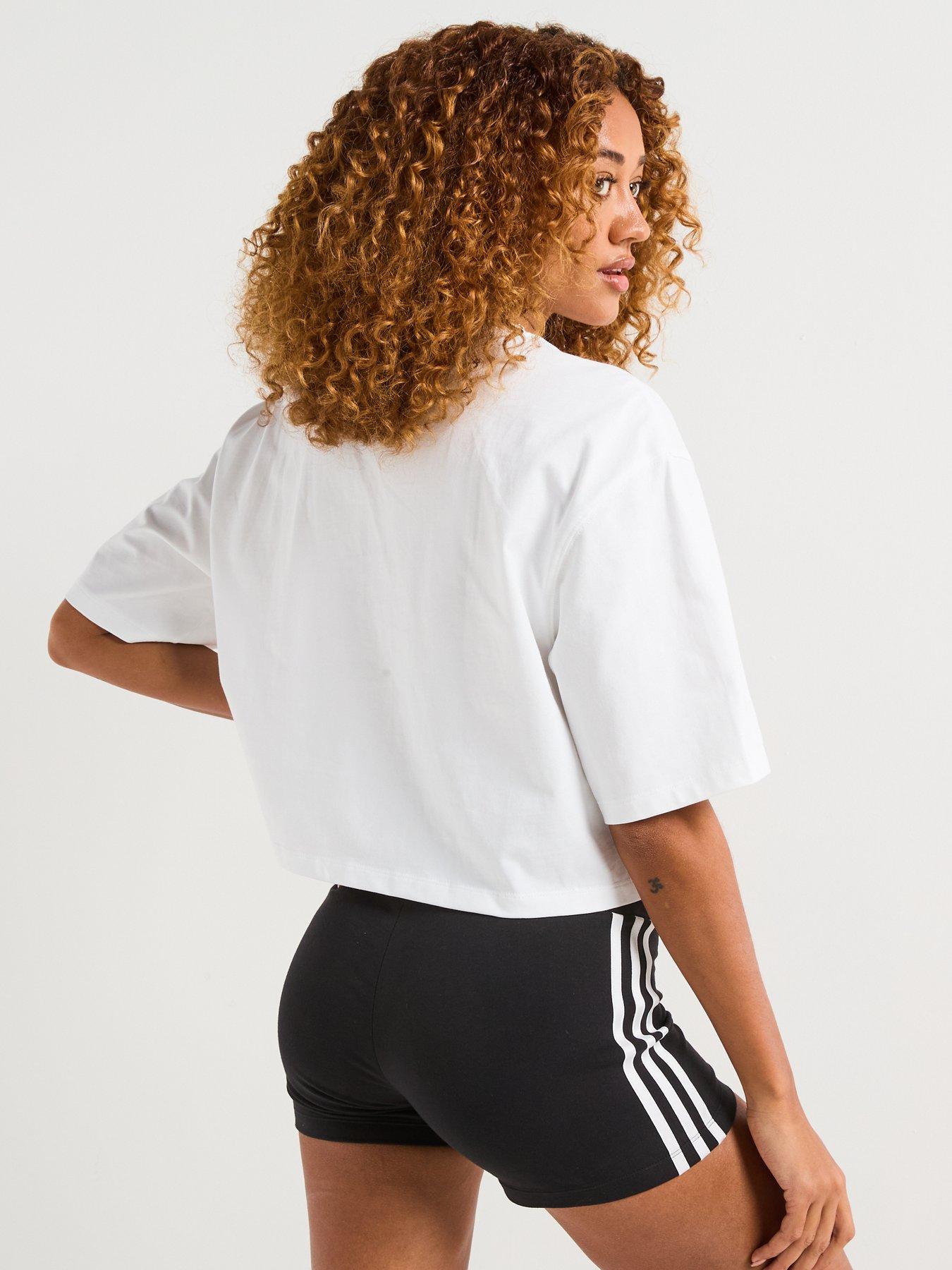 Image 2 of 6 of adidas Originals Womens Essentials Crop T-Shirt - White