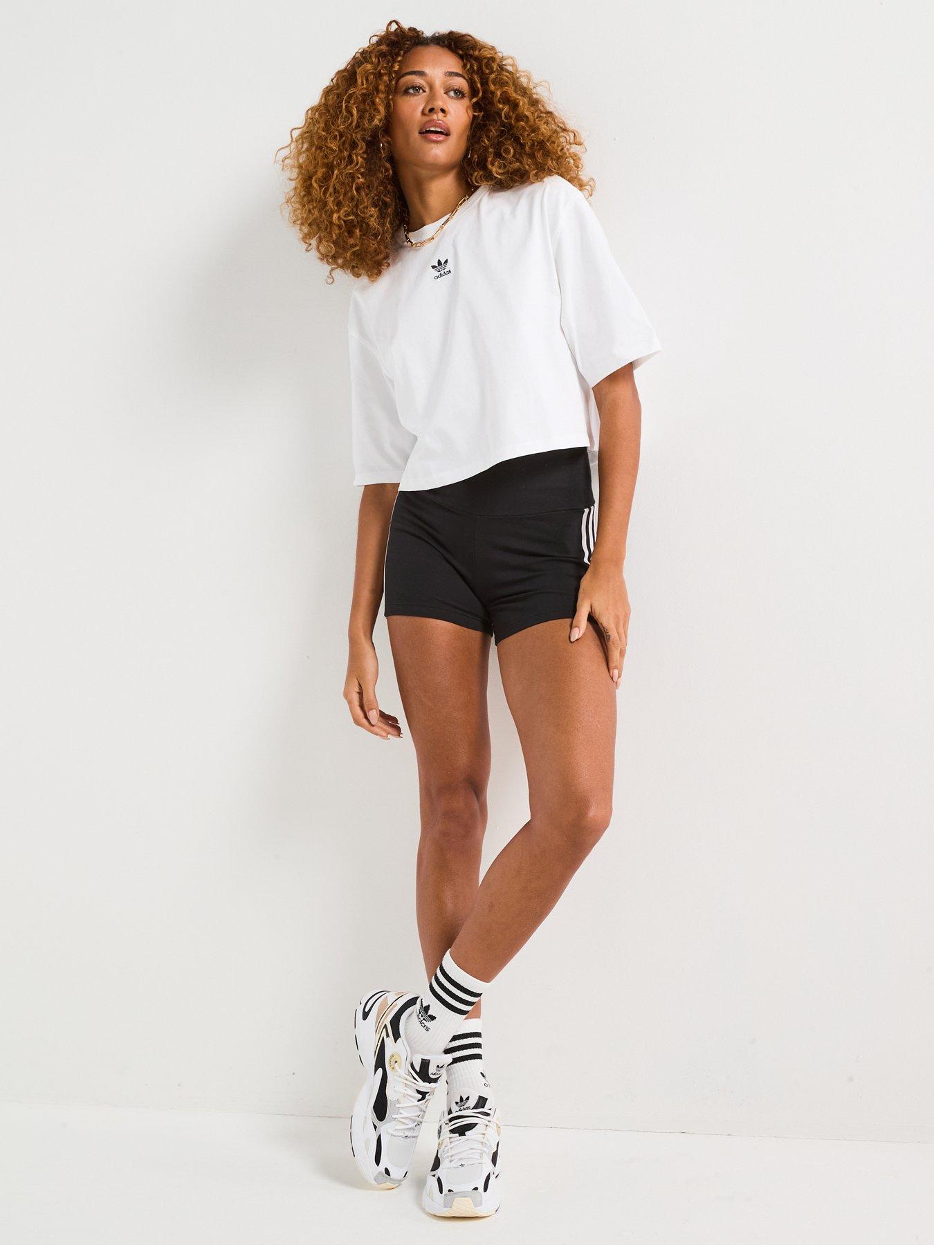 Image 3 of 6 of adidas Originals Womens Essentials Crop T-Shirt - White