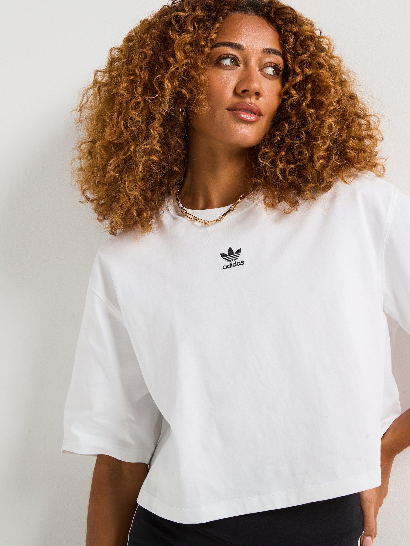 Image 5 of 6 of adidas Originals Womens Essentials Crop T-Shirt - White