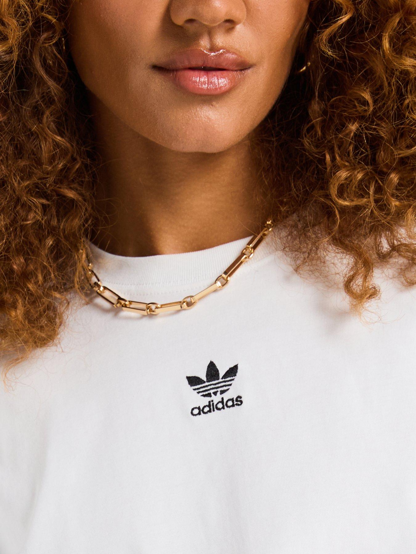 Image 6 of 6 of adidas Originals Womens Essentials Crop T-Shirt - White