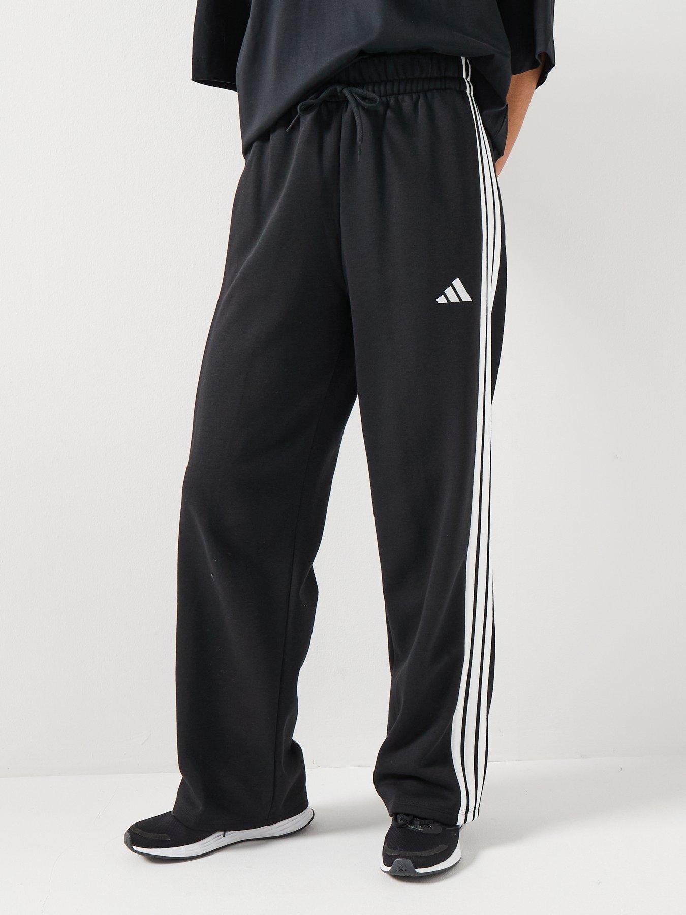 Adidas Sportswear Women'S Essentials 3-Stripes Fleece Joggers - Black/White