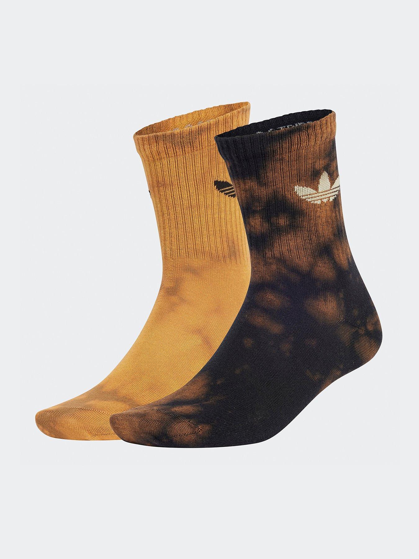 undefined Womens Acid-washed Crew Socks 2 Pairs - Black