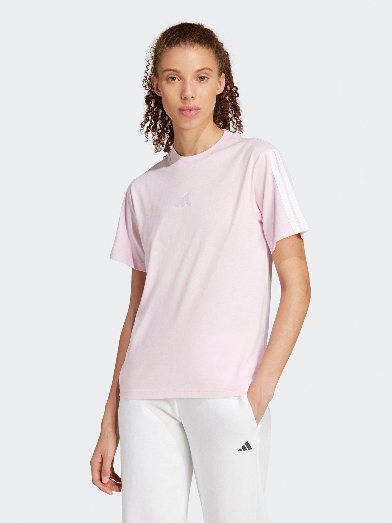 adidas Sportswear Womens Essentials 3-stripes Cotton T-shirt - Pink, Pink, Size 2Xl, Women