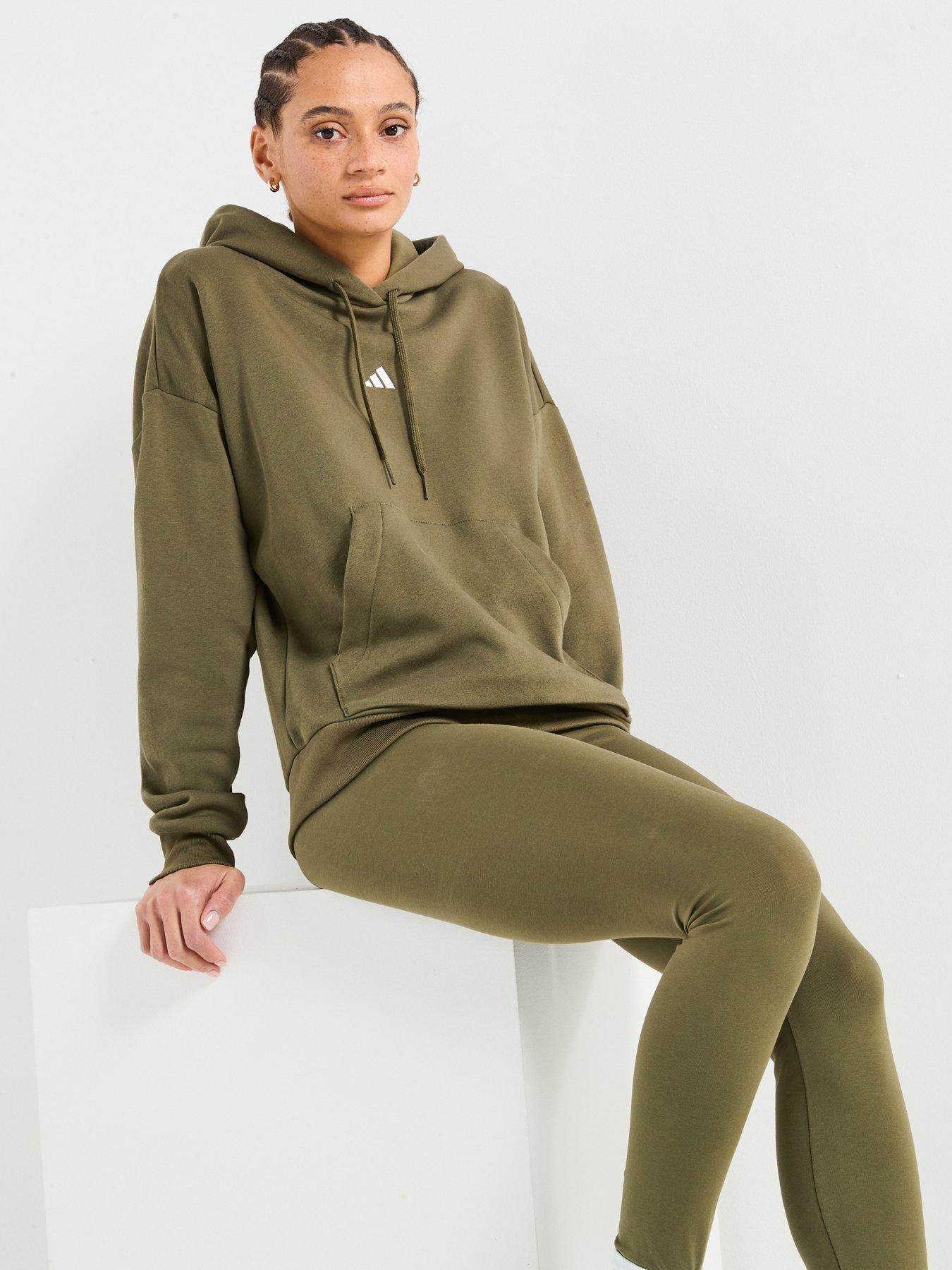 Image 6 of 6 of adidas Sportswear Womens Essentials Linear Cotton Leggings - Green
