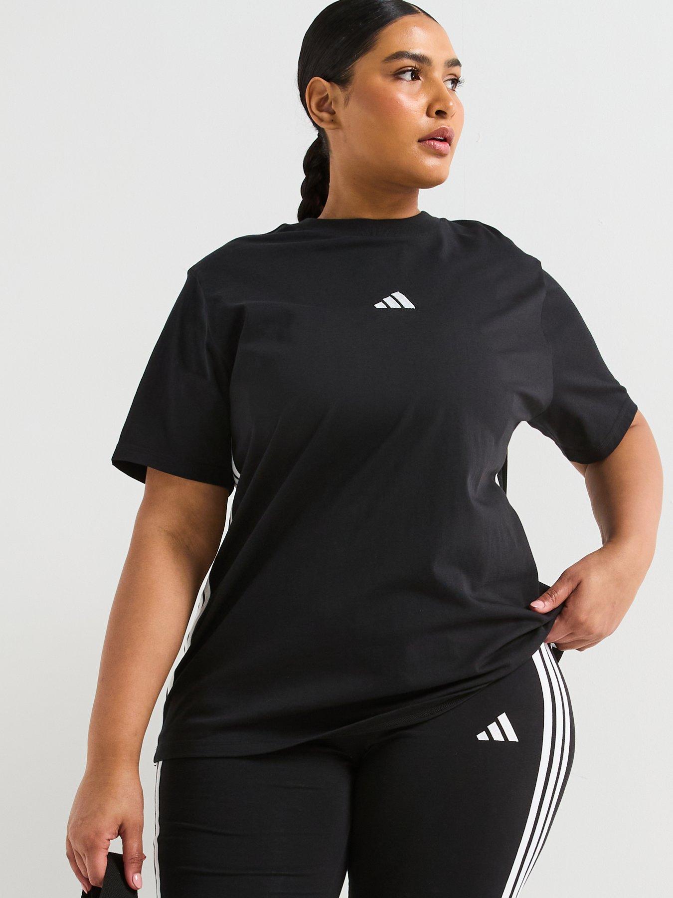 undefined Womens Plus Size Essentials 3-Stripes T-Shirt - Black