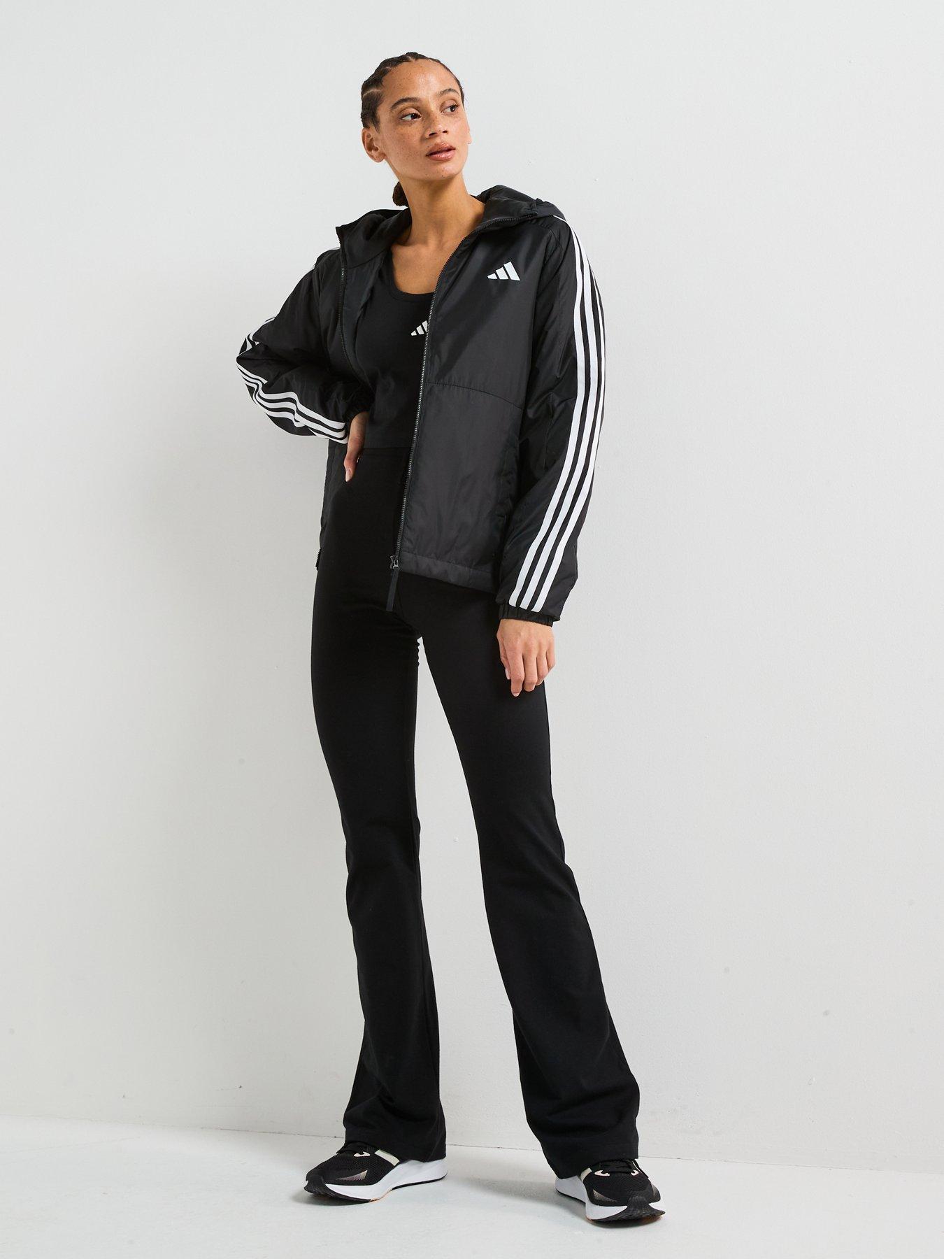 Image 3 of 6 of adidas Sportswear Womens Essentials 3-Stripes Hooded Jacket - Black