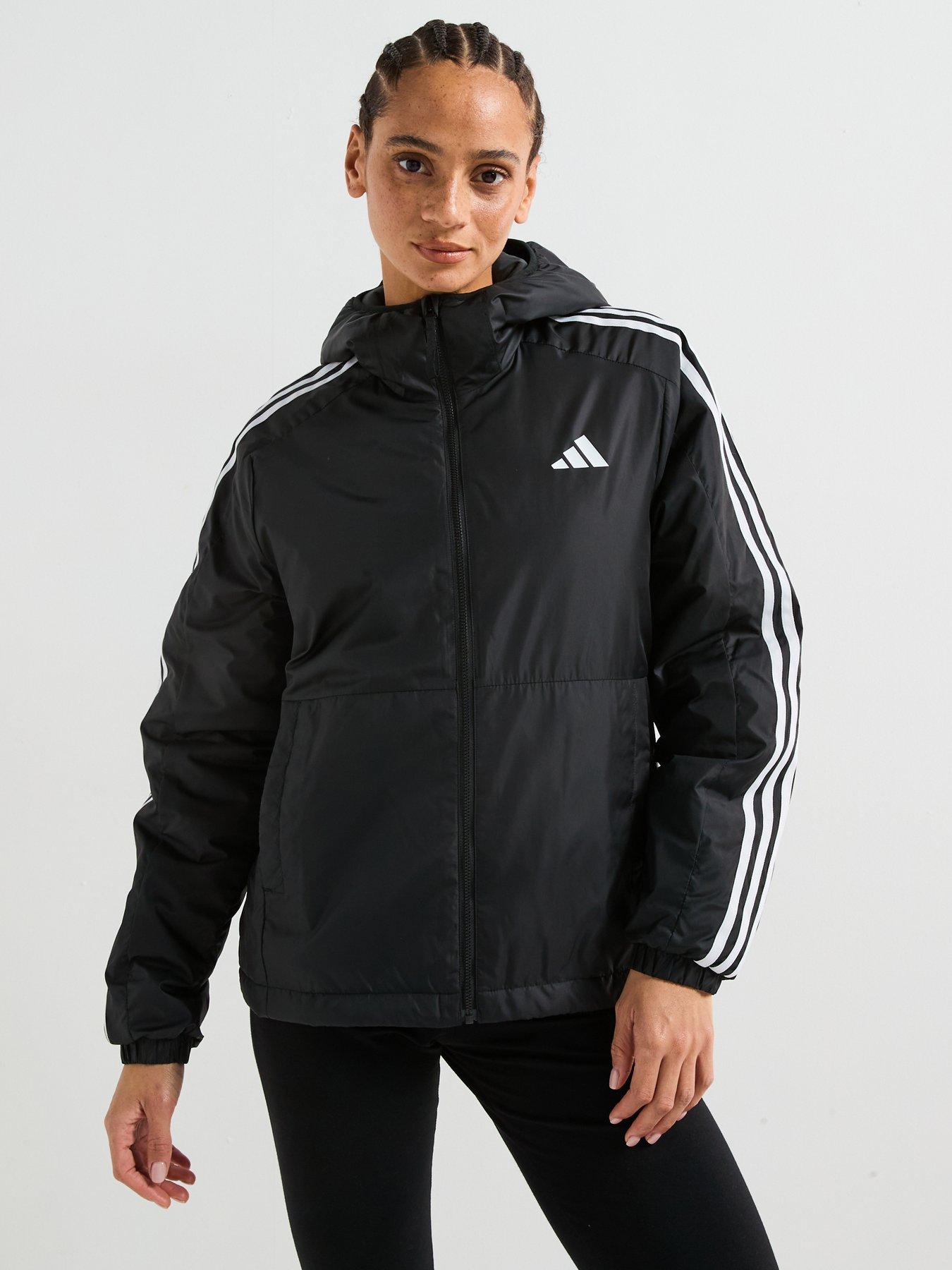Image 6 of 6 of adidas Sportswear Womens Essentials 3-Stripes Hooded Jacket - Black