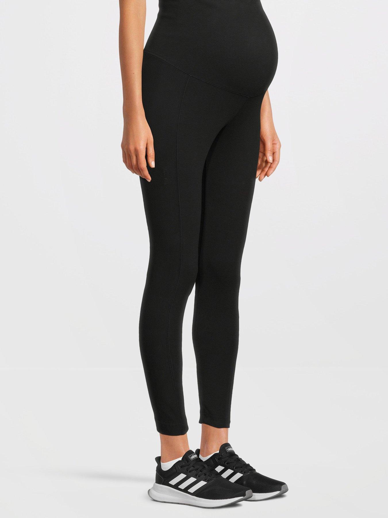 adidas Sportswear Women's Maternity Rib High Waisted 7/8 Leggings - Black